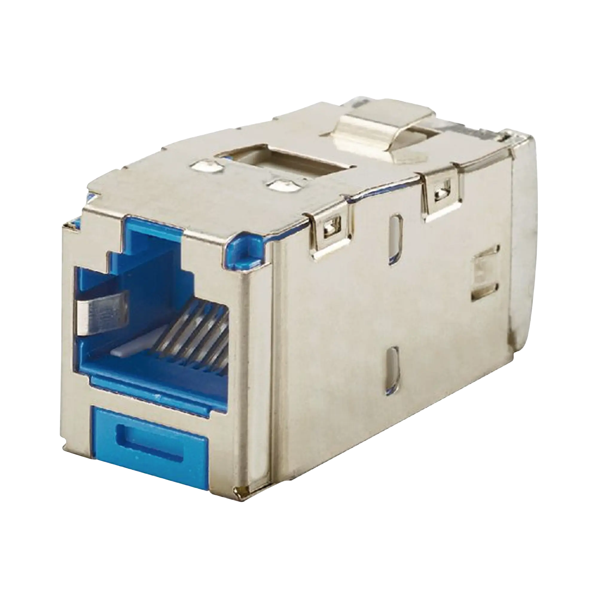 Conector Jack RJ45 Blindado, Estilo TG, Mini-Com, Categoría 6A, de 8 posiciones y 8 cables, Color Azul