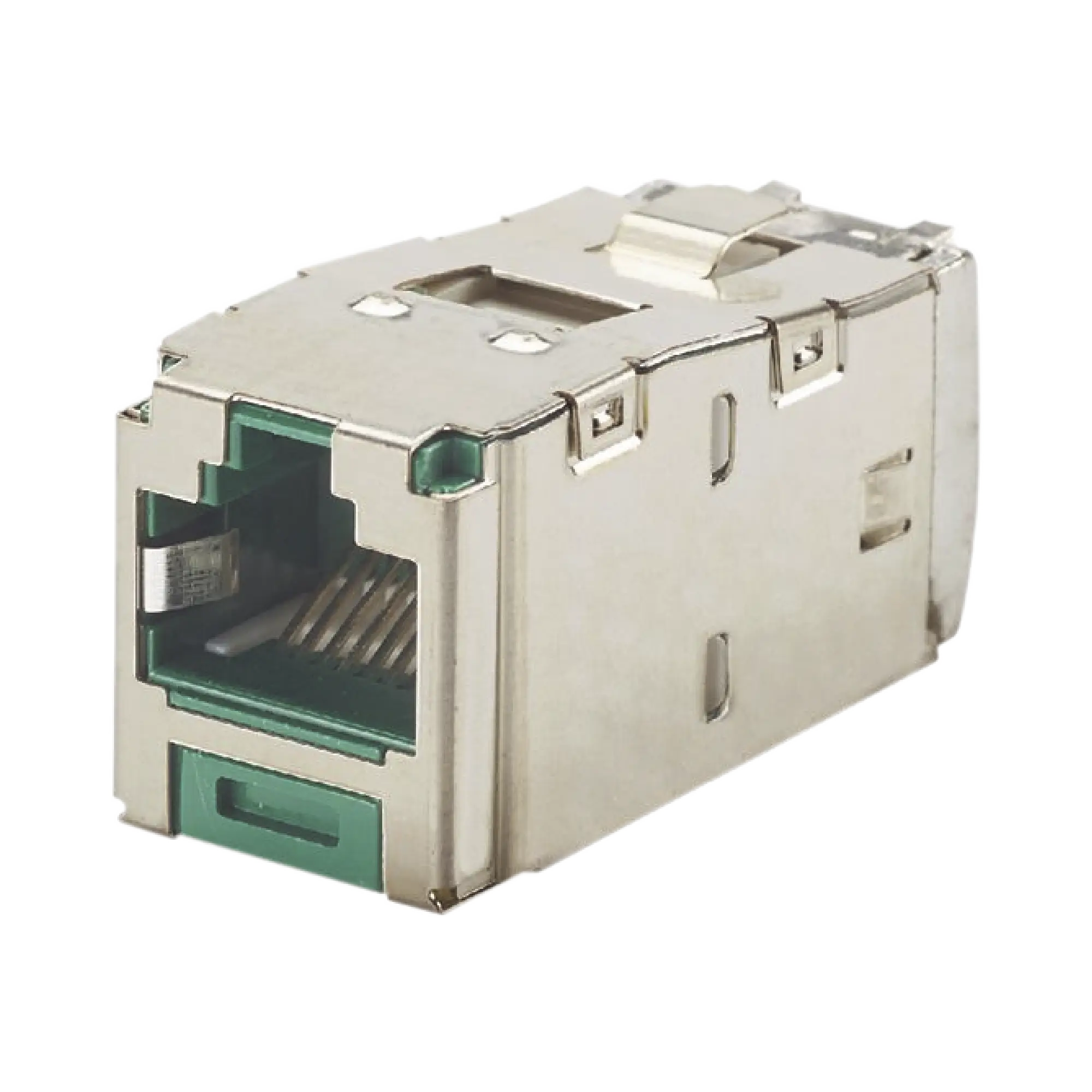 Conector Jack RJ45 Blindado, Estilo TG, Mini-Com, Categoría 6A, de 8 posiciones y 8 cables, Color Verde