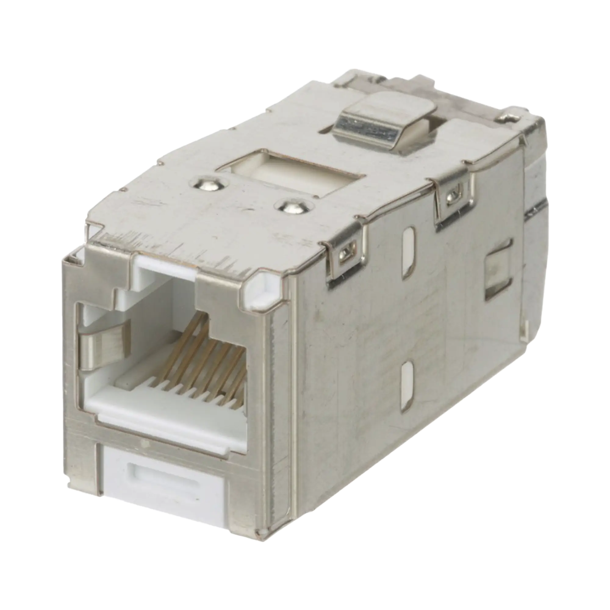 Conector Jack RJ45 Blindado, Estilo TG, Mini-Com, Categoría 6A, de 8 posiciones y 8 cables, Color Blanco