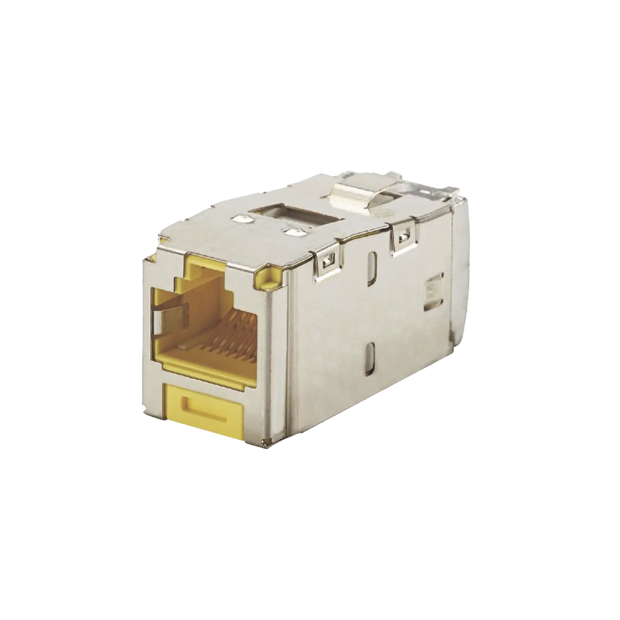 Conector Jack RJ45 Blindado, Estilo TG, Mini-Com, Categoría 6A, de 8 posiciones y 8 cables, Color Amarillo