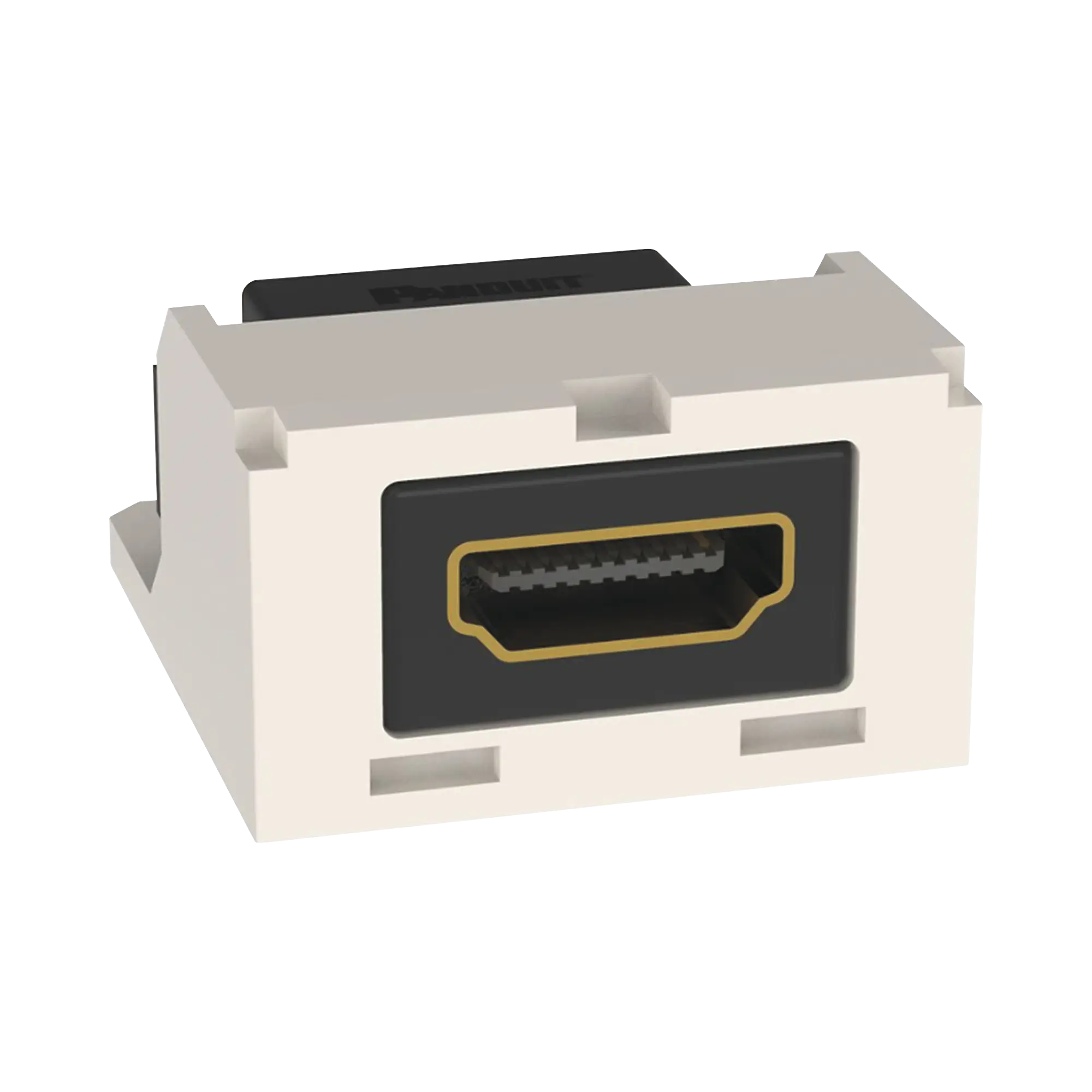 Módulo Acoplador HDMI 2.0, Hembra a Hembra Tipo-A, Categoría 2, Uso en 2 Puertos Mini-Com, Color Blanco Mate