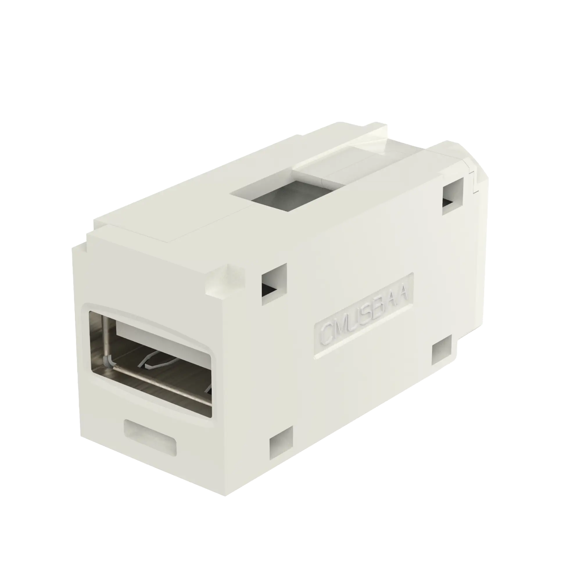 Módulo Acoplador USB 2.0, Hembra a Hembra, Tipo Mini-Com, Color Blanco Mate