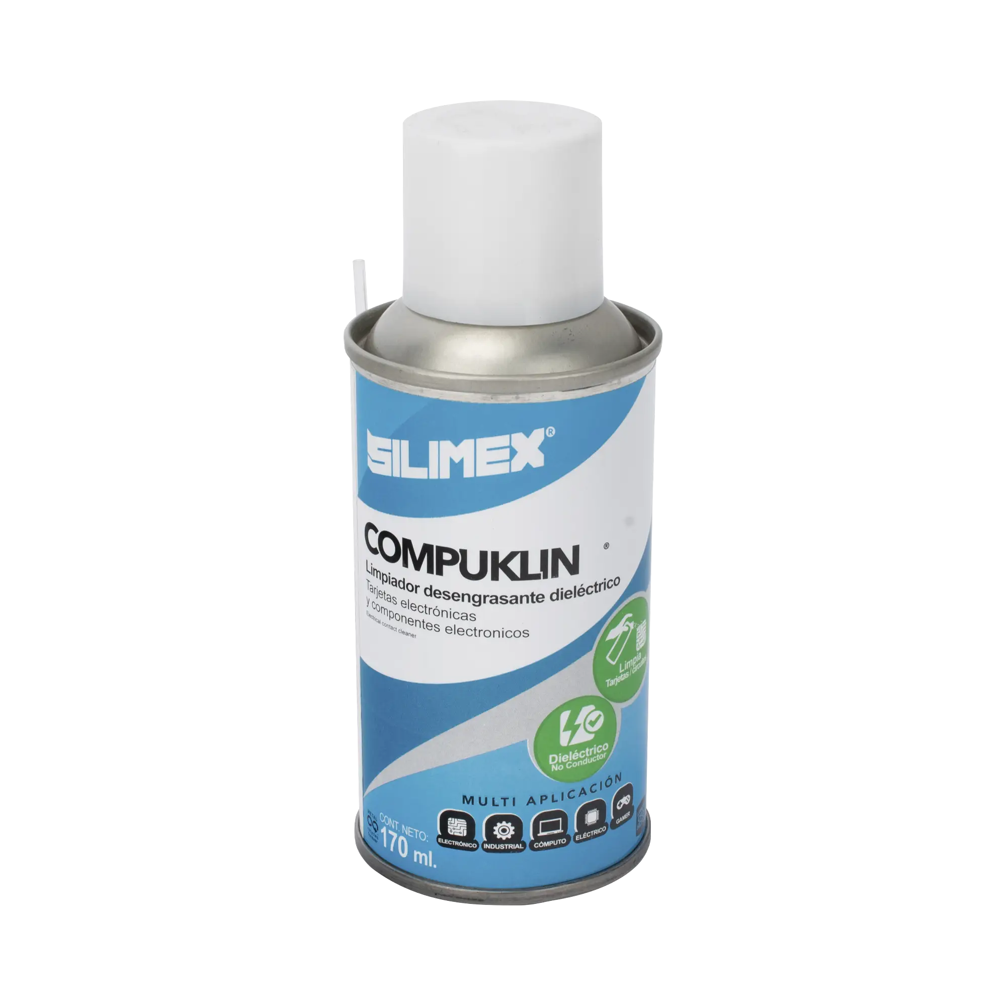 Limpiador desengrasante en aerosol dielectrico, para tarjetas electrónicas y circuitos, bote 170 ml.