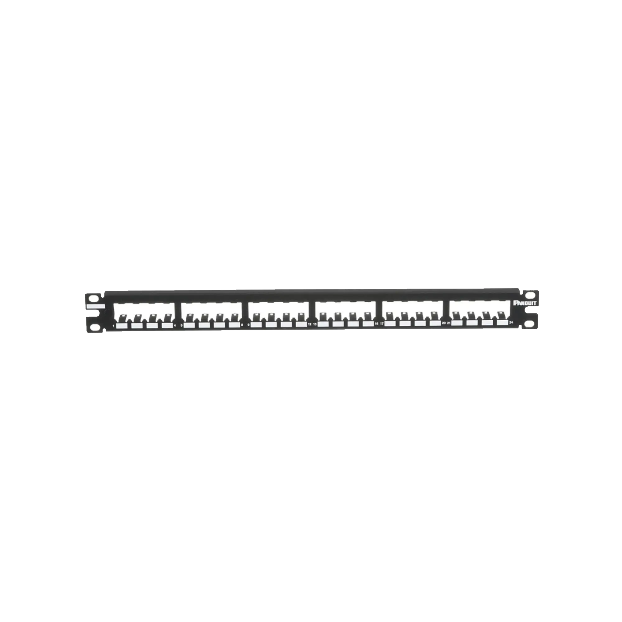 Panel de Parcheo Modular Mini-Com (Sin Conectores), Plano, Totalmente Blindado, de 24 puertos, 1UR