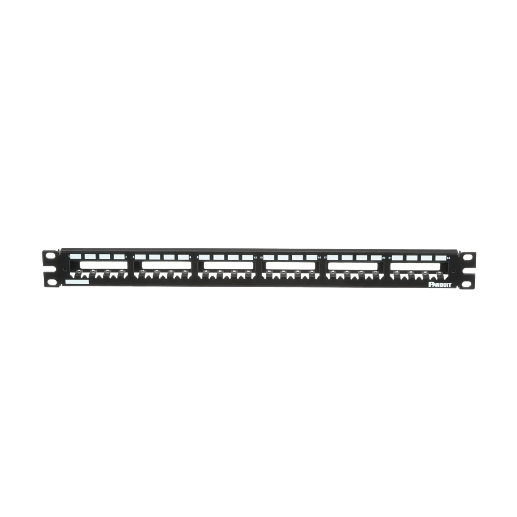 Panel de Parcheo Modular Mini-Com (Sin Conectores), Plano, Totalmente Blindado, de 24 puertos, 1UR