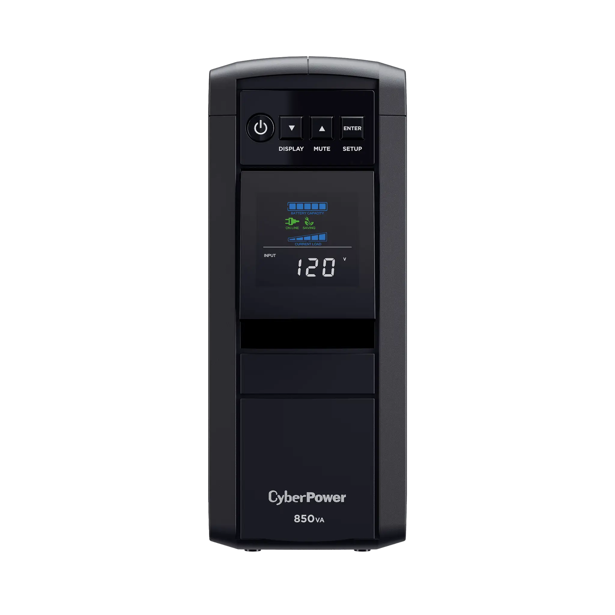 UPS de 850 VA/510 W, Topología Línea Interactiva, Entrada 120 Vca NEMA 5-15P, Onda Senoidal Pura, Tipo Torre, Con 10 Tomas NEMA 5-15R