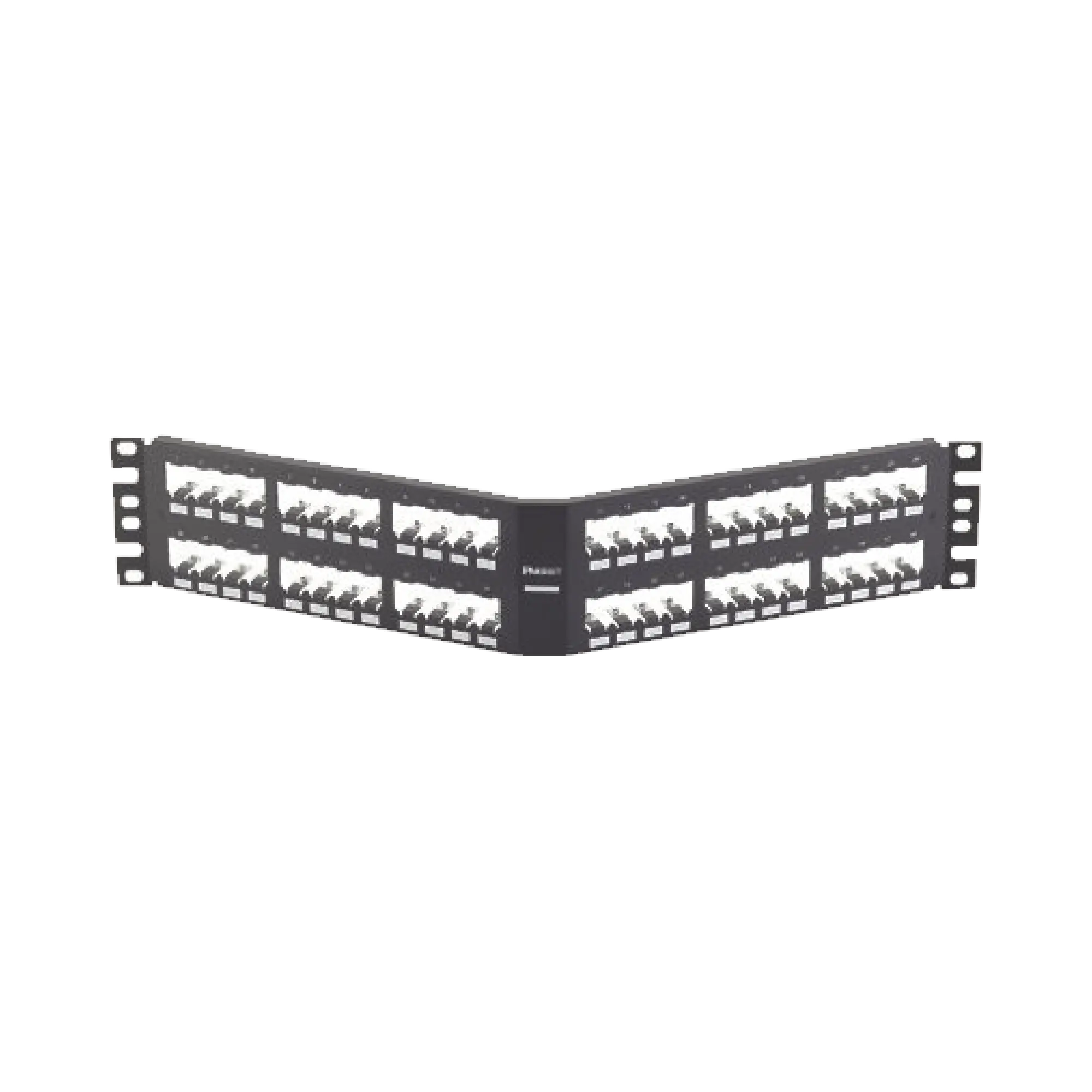 Panel de Parcheo Modular Mini-Com (Sin Conectores), Angulado, Totalmente Blindado, de 48 puertos, 2UR