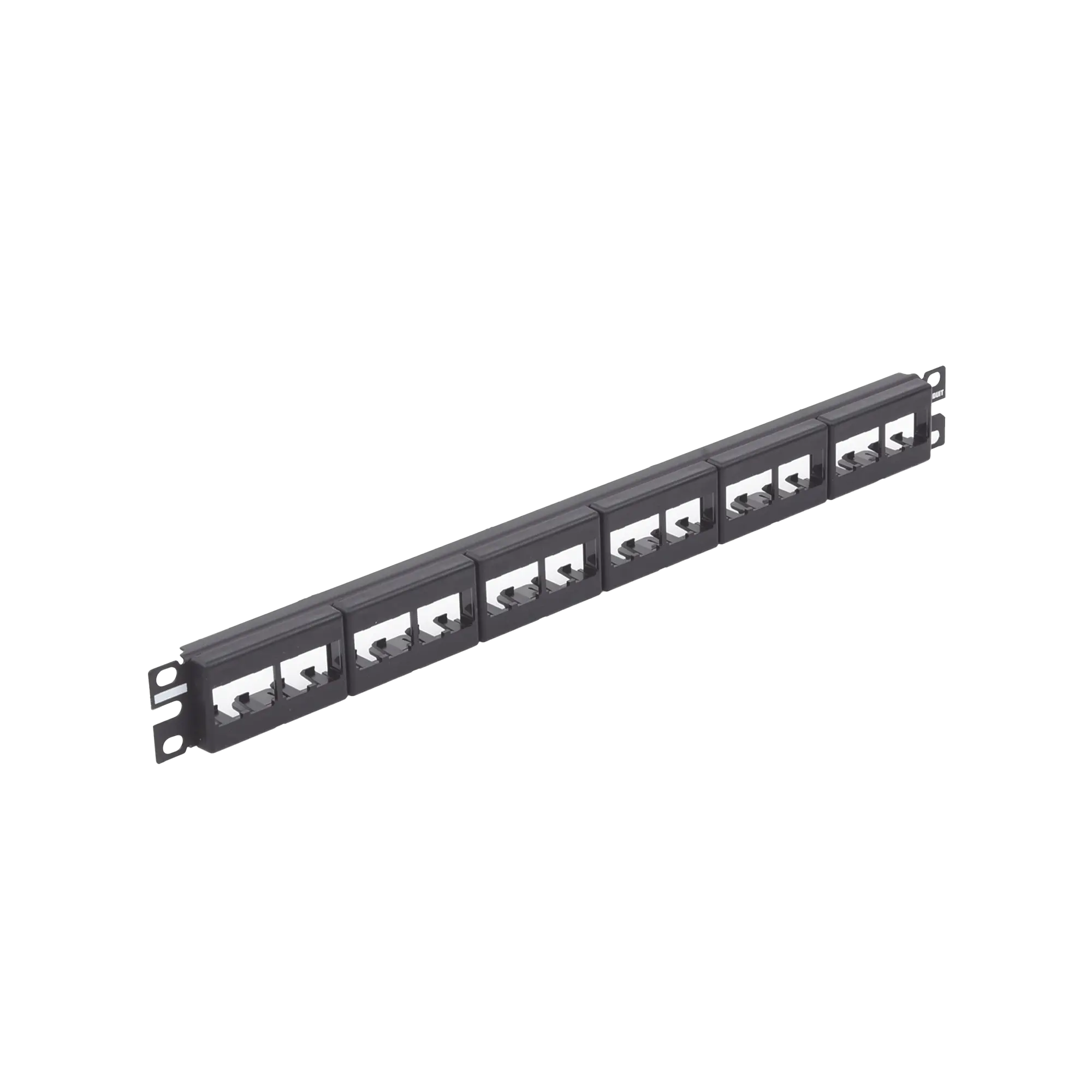 Panel de Parcheo Modular Mini-Com (Sin Conectores), Plano, Sin Blindaje, de 24 puertos, 1UR
