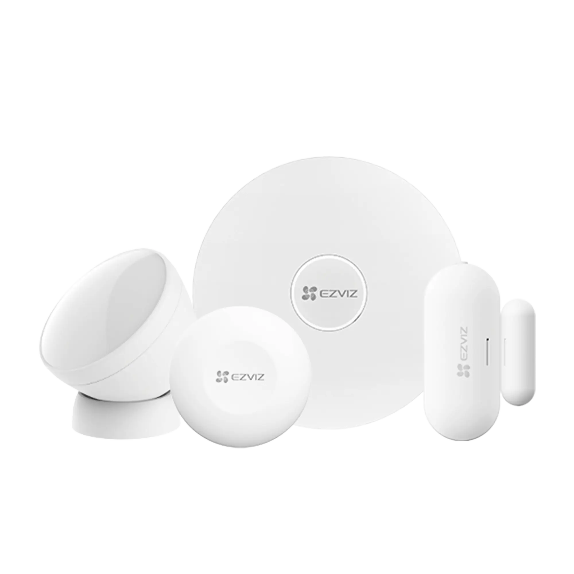 Kit de Alarma Inalambrico / Incluye: 1 Hub, 1 Sensor PIR, 1 Contacto Magnético y 1 Smart Boton / Configuración y Visualización por App Móvil EZVIZ / Protocolo Zigbee