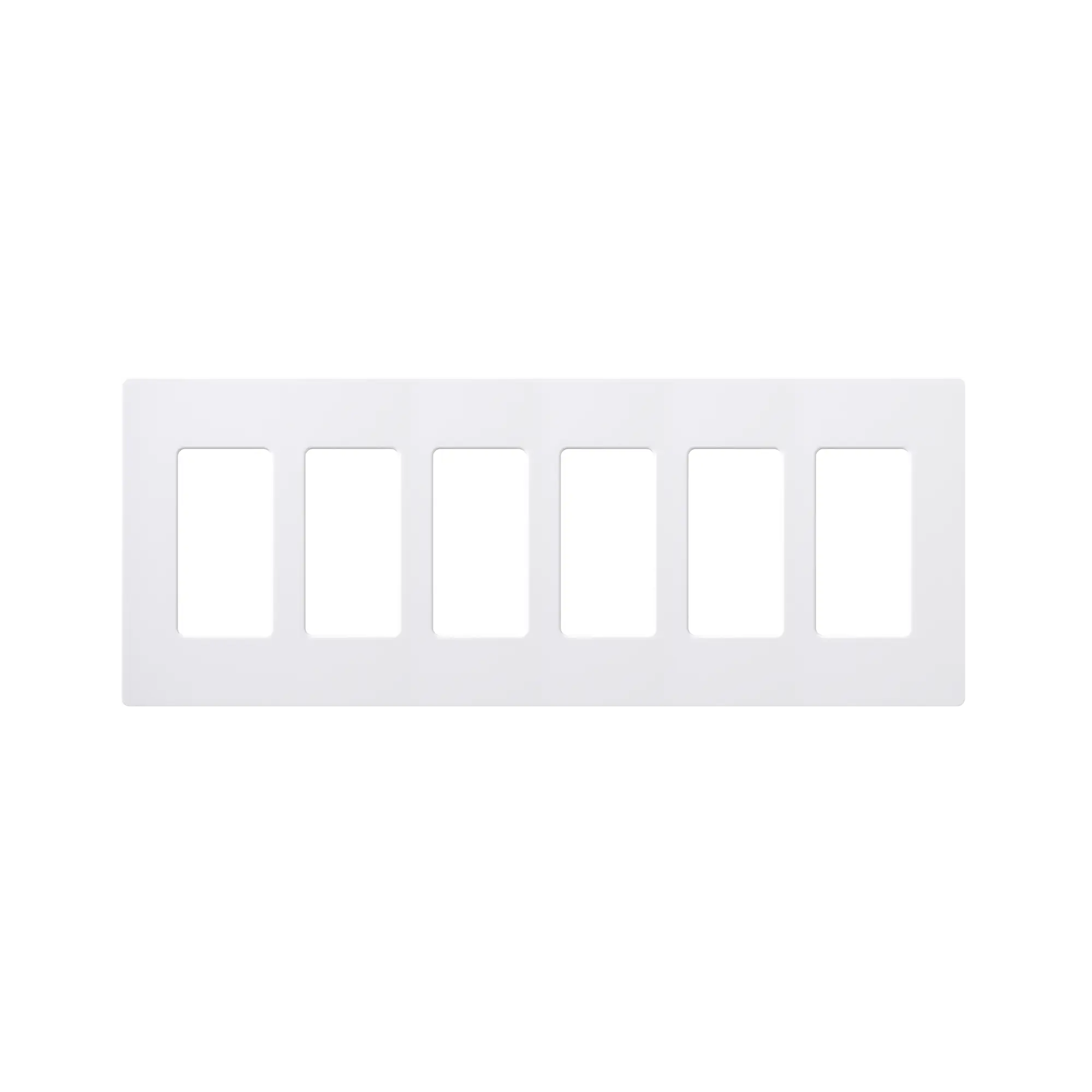 Placa de pared 6 espacios, para atenuador (dimmer), switch ó control remoto PICO inalámbrico