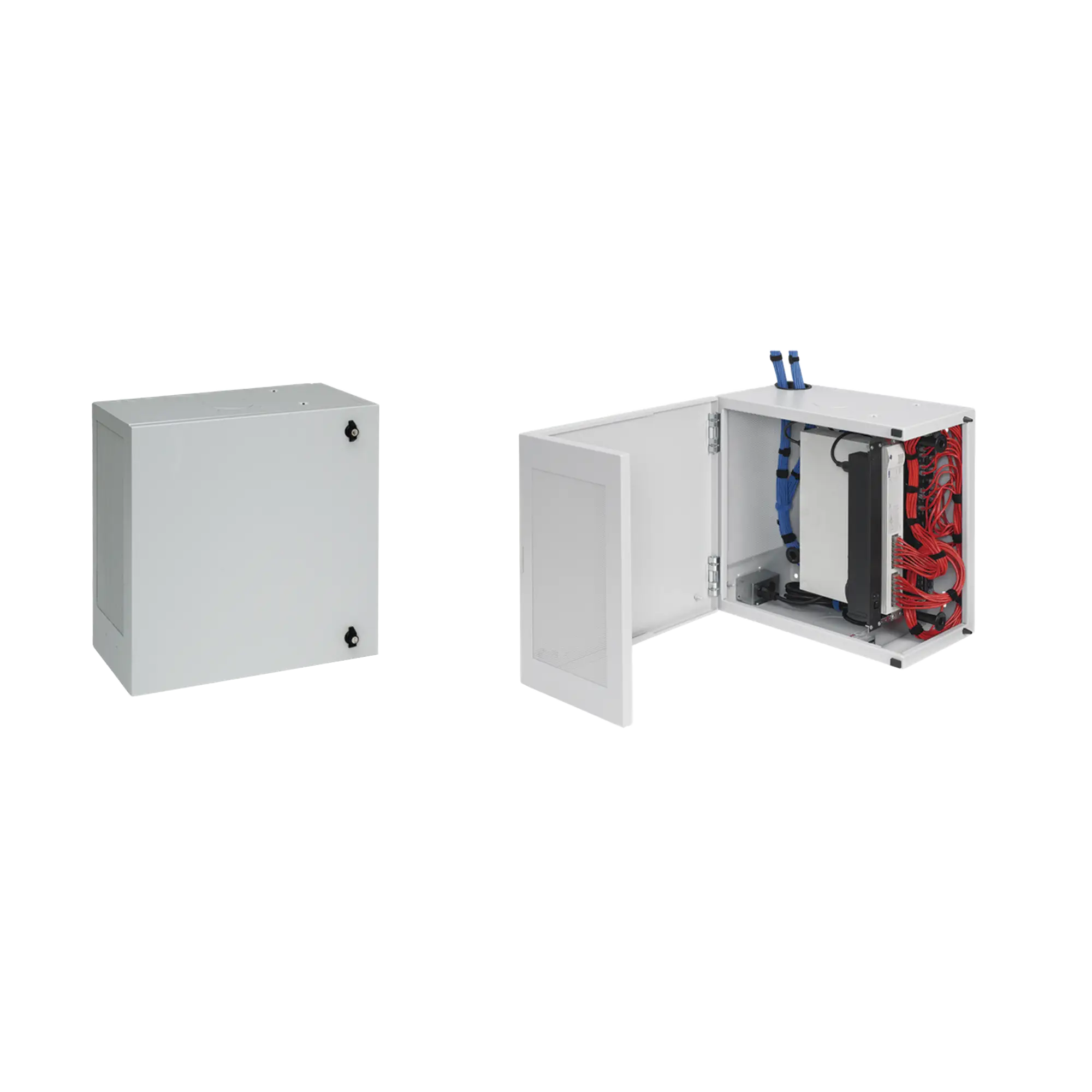 Gabinete de Montaje en Pared L-Box, 610 x 610 x 313 mm, de Acero, 6 UR, Color gris