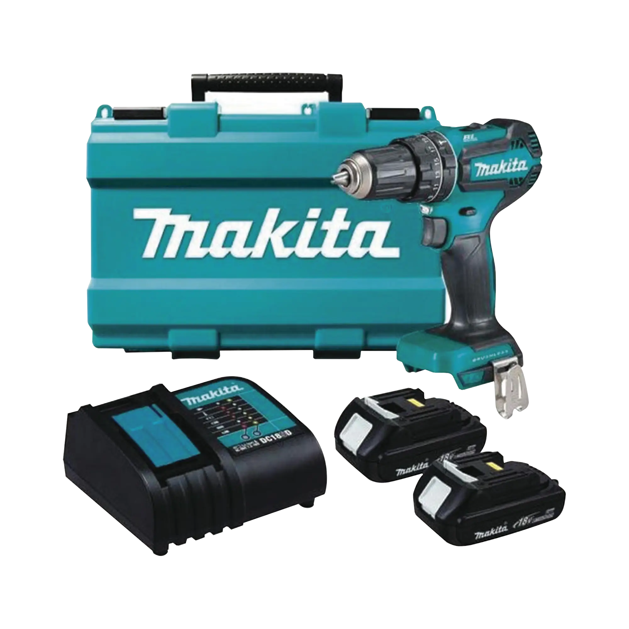 Rotomartillo/Taladro Inalámbrico (1/2″) de 1,900 RPM, 18Vcc, Torque 50 N.m. Incluye 2 Bat. (1.5Ah) y Cargardor. SIN CARBONES.