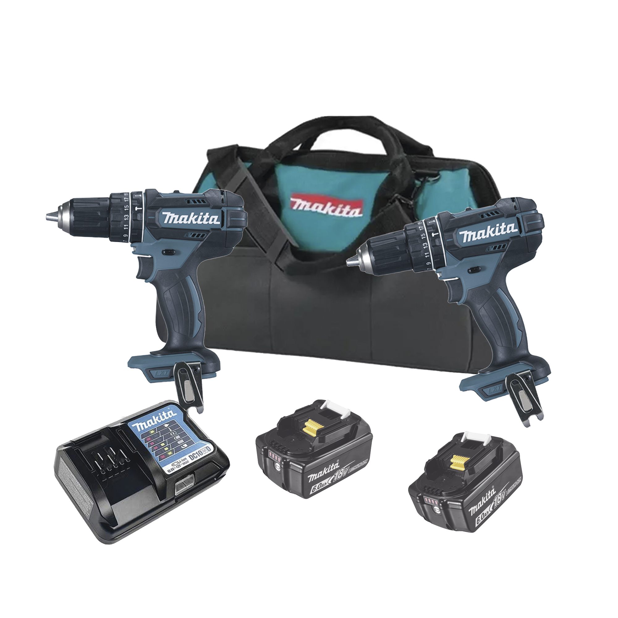 KIT (DHP482Z Rotom..+ DTW181Z Pistola Impacto) 2 Baterías de 3 AH y Cargador Estuche de Lona18V