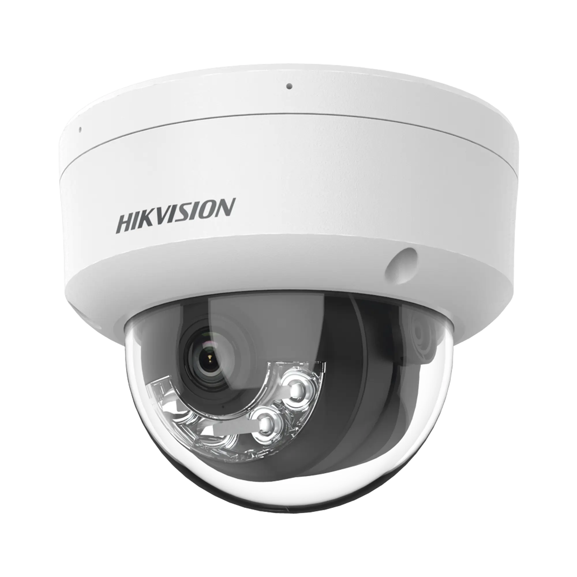 Domo IP 4 Megapixel / Lente 2.8 mm / Dual Light (30 mts IR + 30 mts Luz Blanca) / Micrófono Integrado / Antivandálico IK08 / ACUSENSE Lite / Exterior IP67 / H.265 / PoE / ONVIF / Micro SD