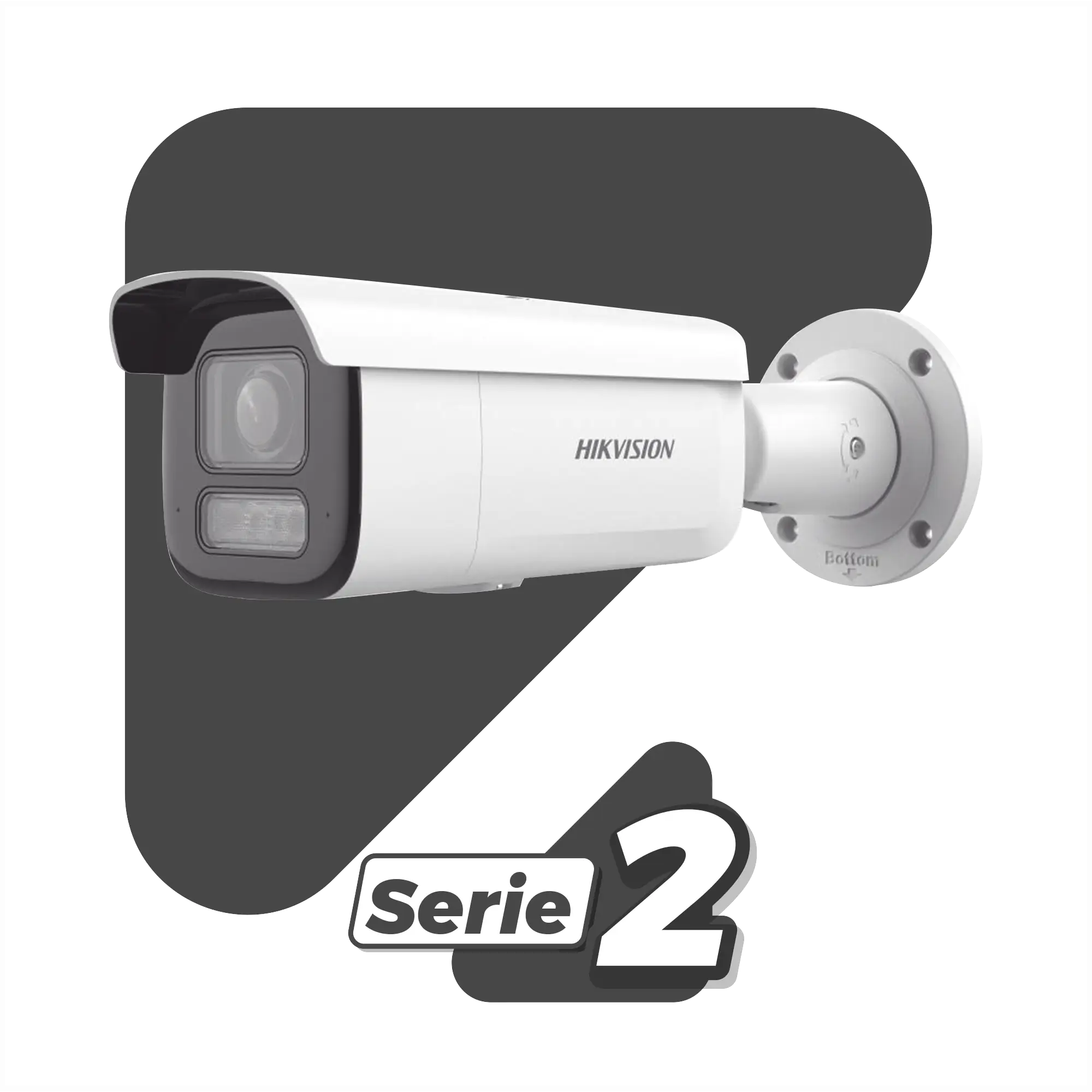 [Dual Light + 2 Micrófonos Integrados] Bala IP 2 Megapixel / Lente Mot. 2.8 a 12 mm / 60 mts Luz Blanca + 60 mts IR / ACUSENSE / Exterior IP67 / IK10 / WDR 120 dB / PoE+  / Alarmas I/O / Micro SD / Metal / IK10 / ACUSEARCH
