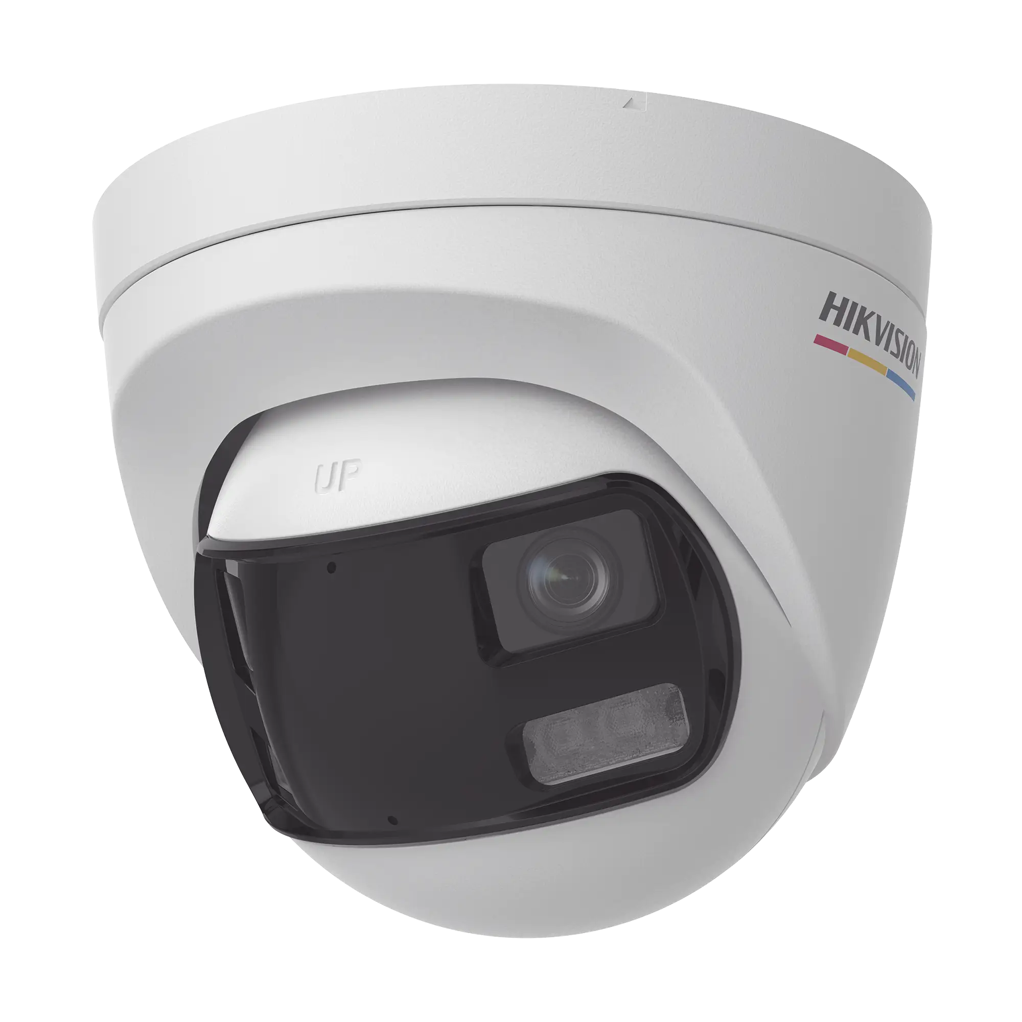 [ColorVu + Panoramica + Dual Light] Turret TURBOHD 3K (5 Megapixel) / Micrófono Integrado / Visión 180° / Imagen a Color 24/7 / 40 mts Luz Blanca + 40 mts IR / Exterior IP67 / WDR