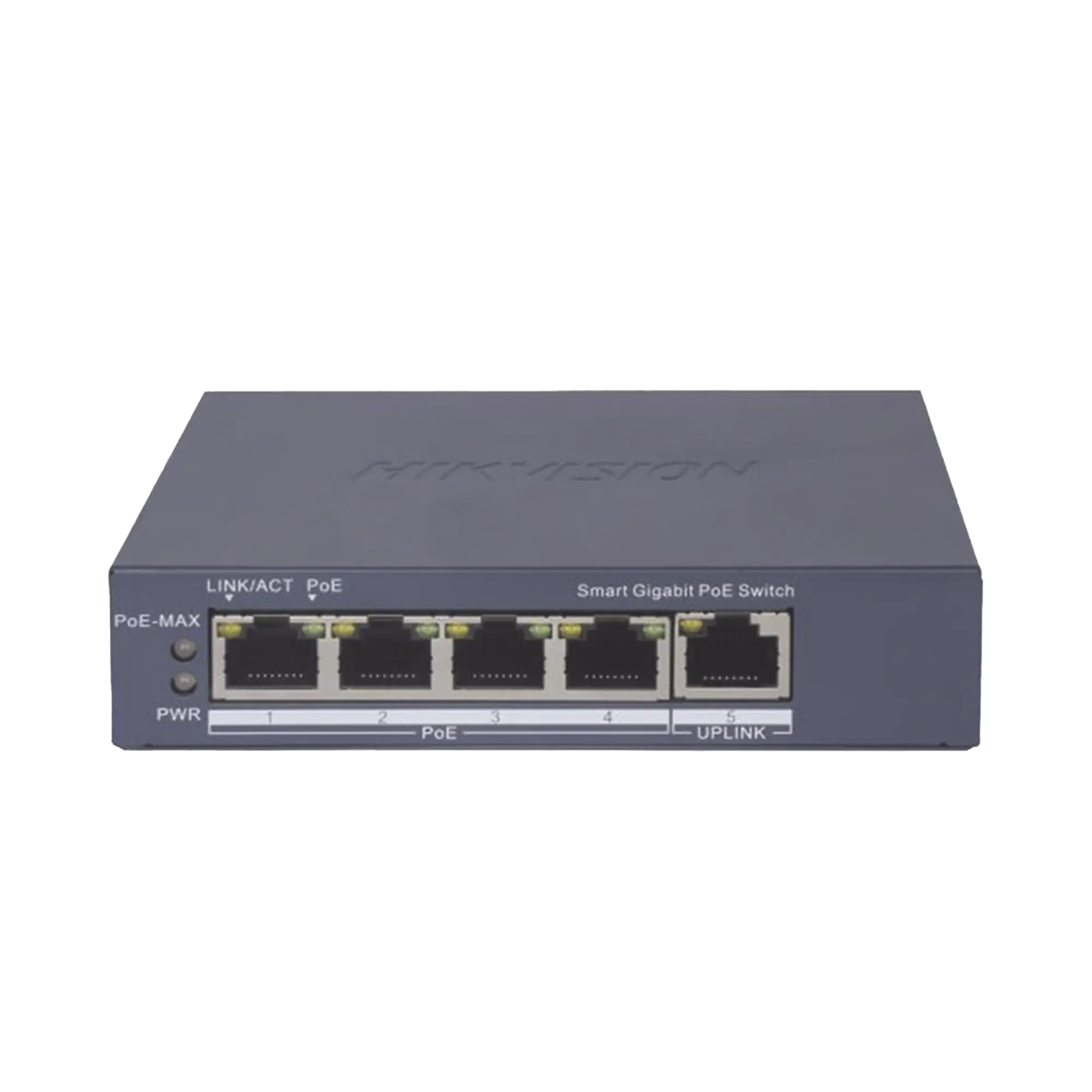 Switch Gigabit PoE+ / Administrable / 4 Puertos 1000 Mbps PoE+ / 1 Puerto 1000 Mbps Uplink / Configuración Nube Hik-PartnerPro / Modo Extendido hasta 300 Metros / 60 Watts
