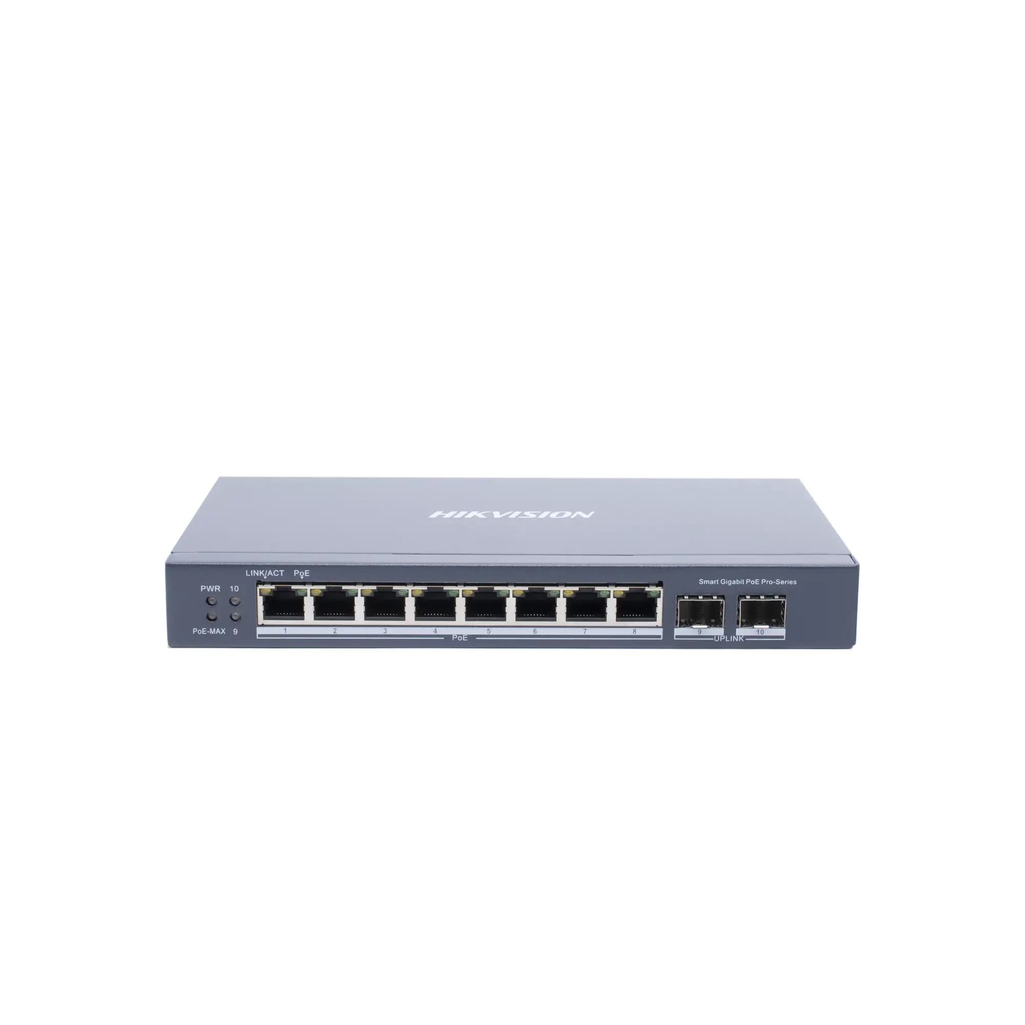 Switch Gigabit PoE+ / Administrable / 8 Puertos Gigabit PoE+ / 2 Puertos SFP / Configuración Nube Hik-Partner Pro / Modo Extendido hasta 300 Metros / 110 W