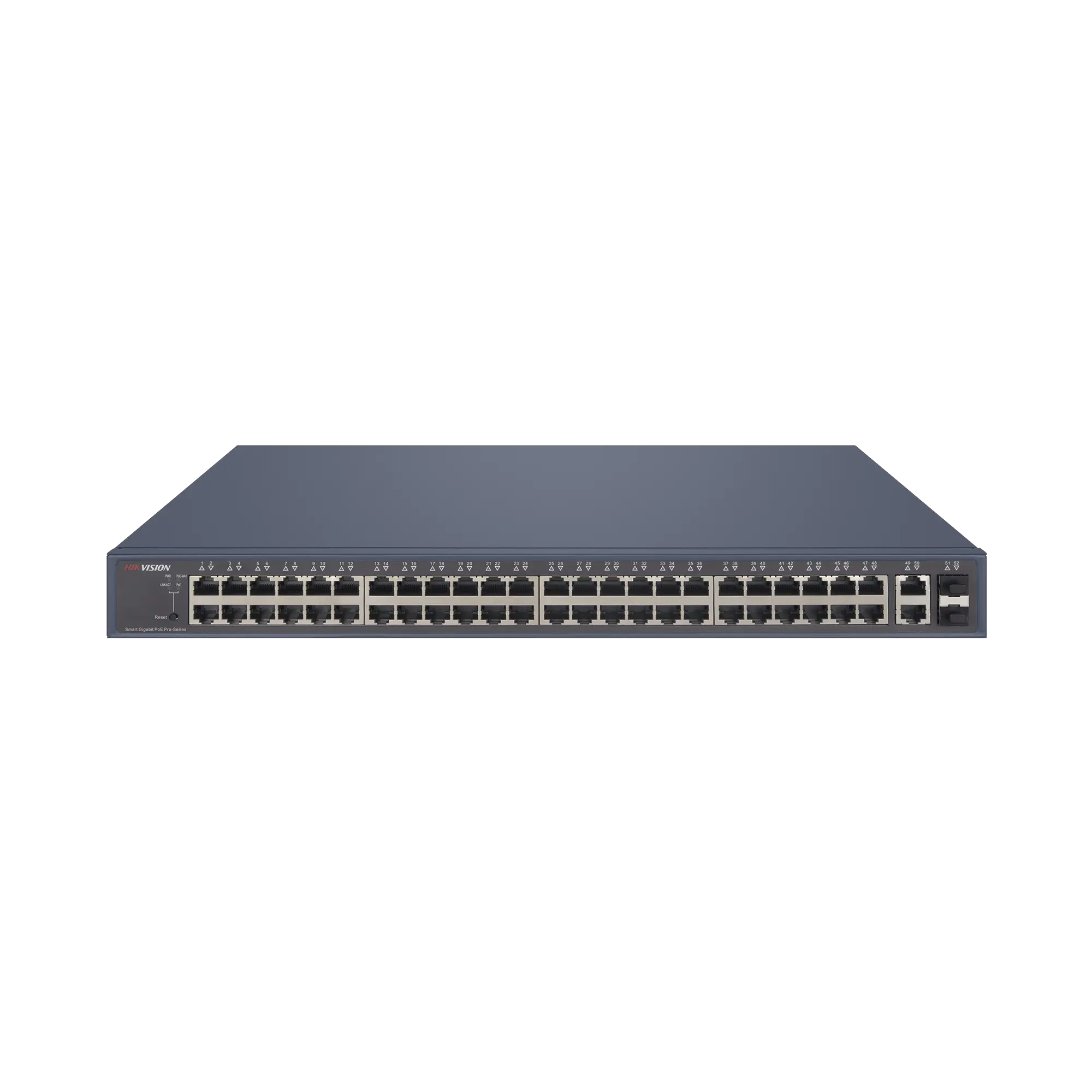 Switch PoE+ / Administrable / 48 Puertos 1000 Mbps PoE+ / 2 Puertos 1000 Mbps Uplink / 2 Puertos SFP / 470 Watts