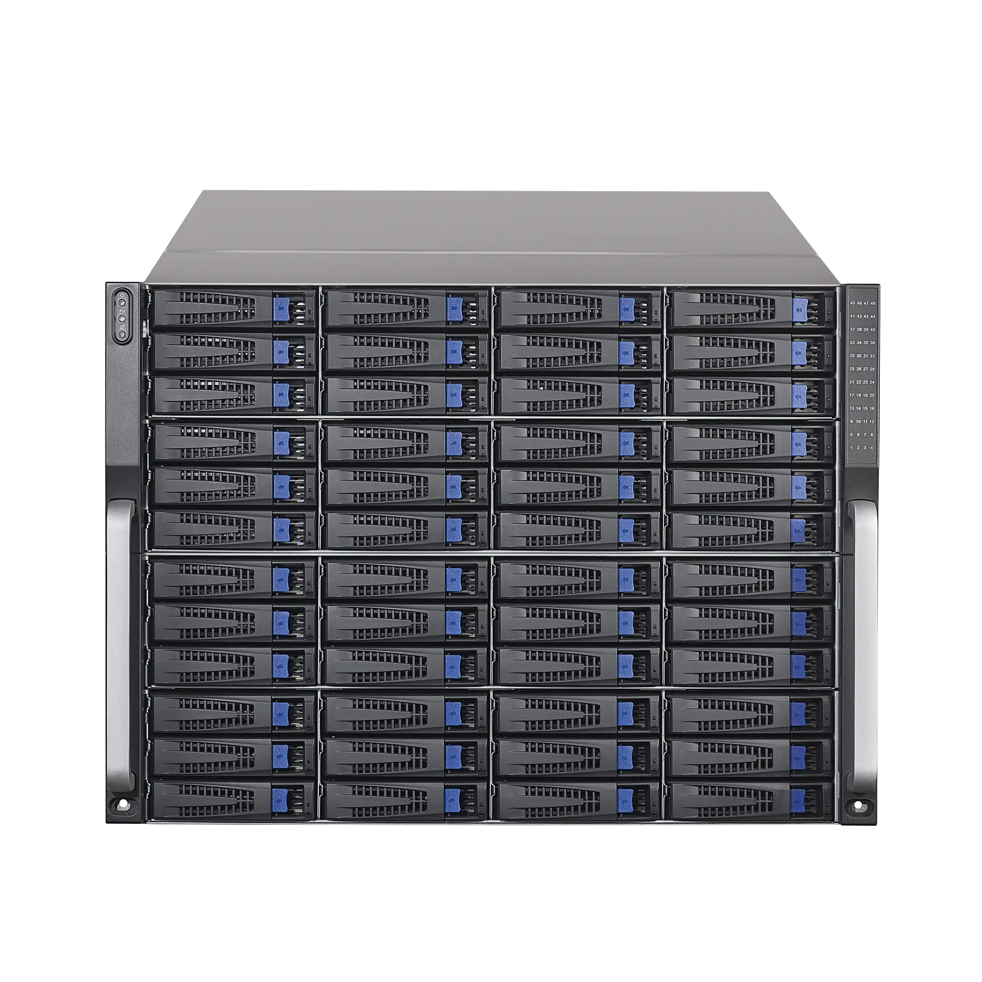 Servidor de Almacenamiento Cluster / 48 Bahías de Disco Duro / Controlador Simple / Graba 600 Canales IP / Fuente Redundante