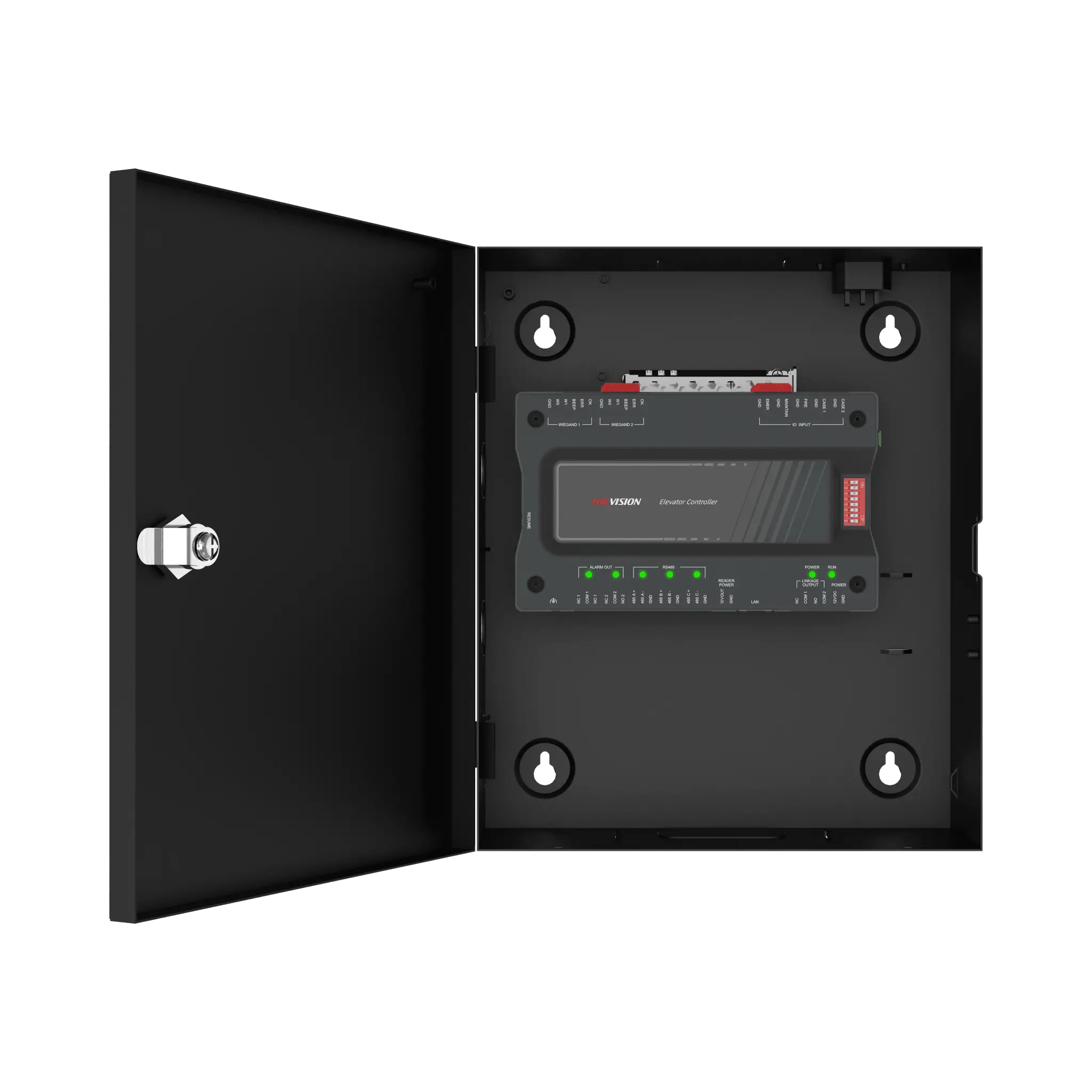 Controlador MAESTRO para Elevadores / Incluye Gabinete y Fuente / Control de Acceso para los pisos de los Elevadores por Huella o Tarjeta