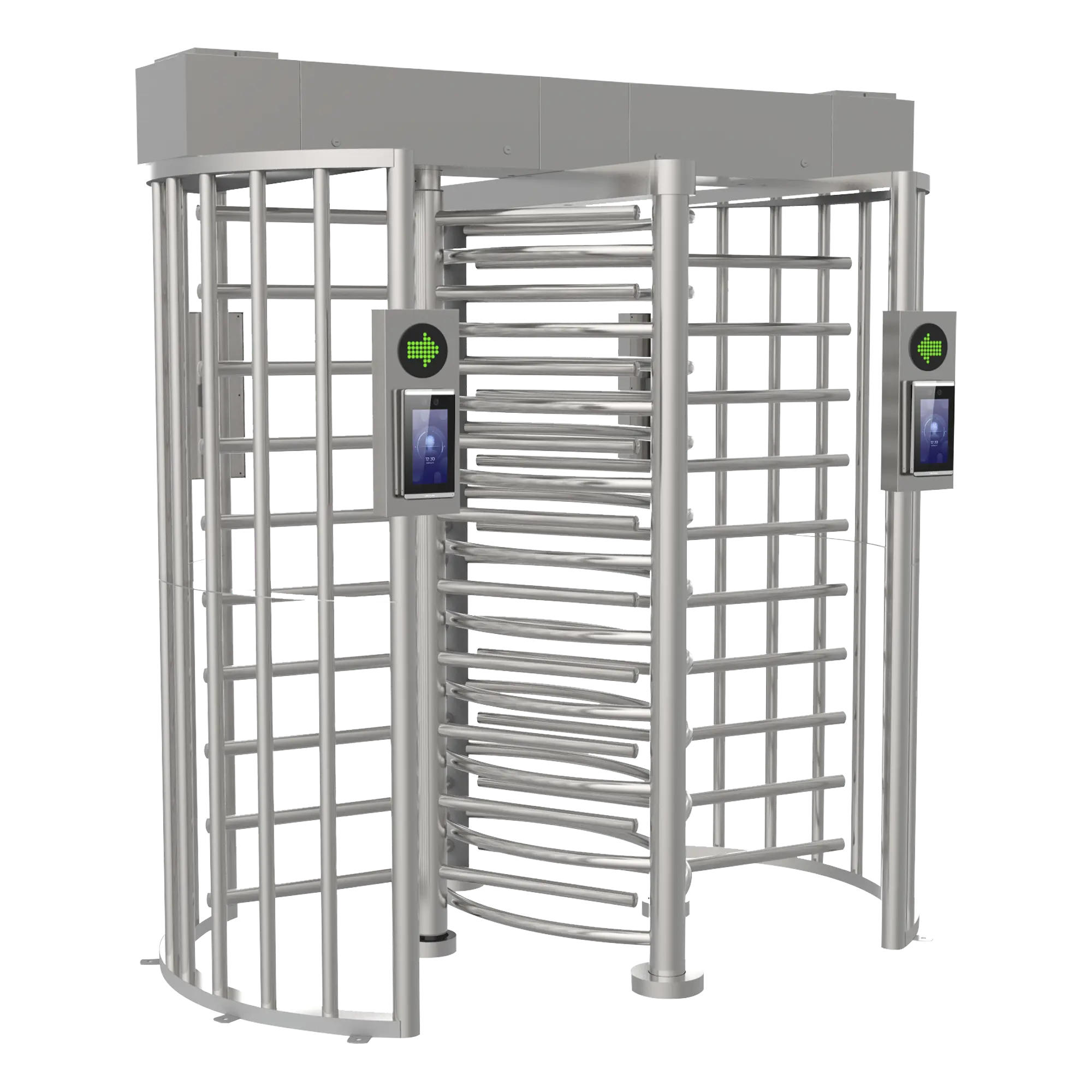 Torniquete DOBLE (2 Carriles) de Cuerpo Completo Bidireccional / Exterior / Acero Inoxidable SUS304 / 30 Personas por Minuto / Compatible con Reconocimiento Facial (Terminal no Incluida)