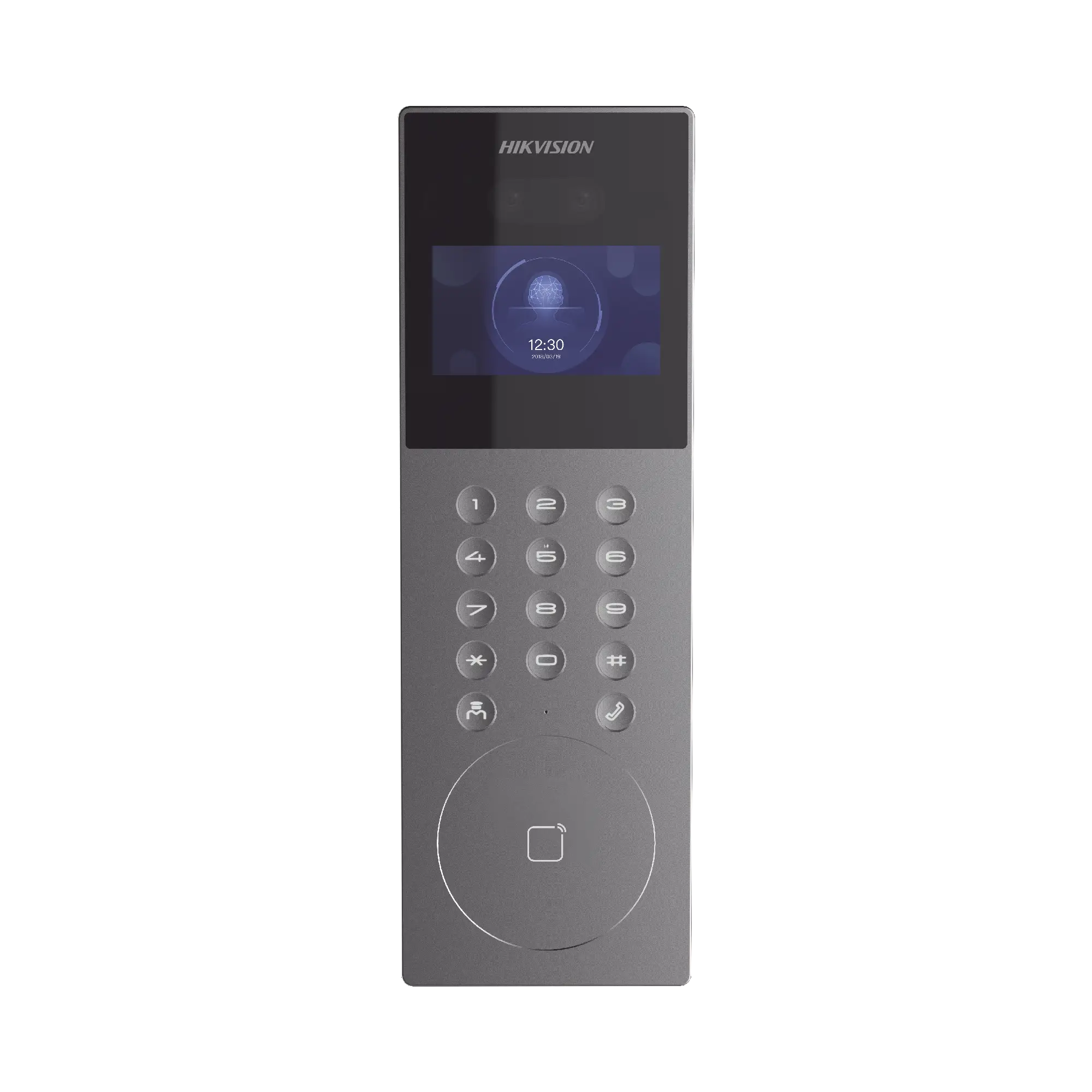 Videoportero IP Multiapartamento con Reconocimiento Facial / Llamada a App HikConnect (requiere monitor) / Protección IP65 / Apertura por Rostro, Tarjeta o App
