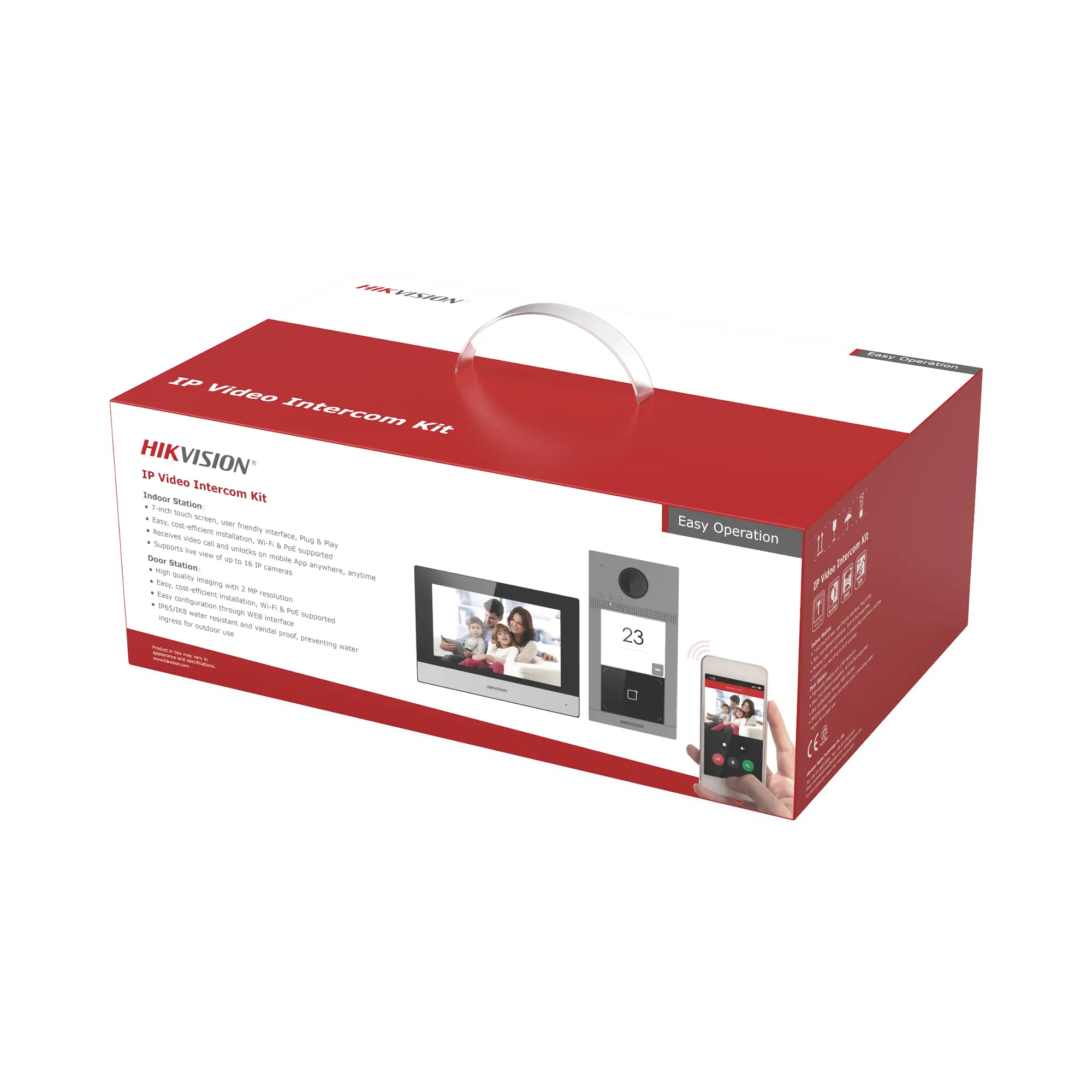 Kit de Videoportero IP (Frente de Calle + Monitor + Memoria MicroSD) / Llamada y Apertura Remota desde App Hik-Connect / Soporta 2 Puertas / Apertura con Tarjeta MIFARE