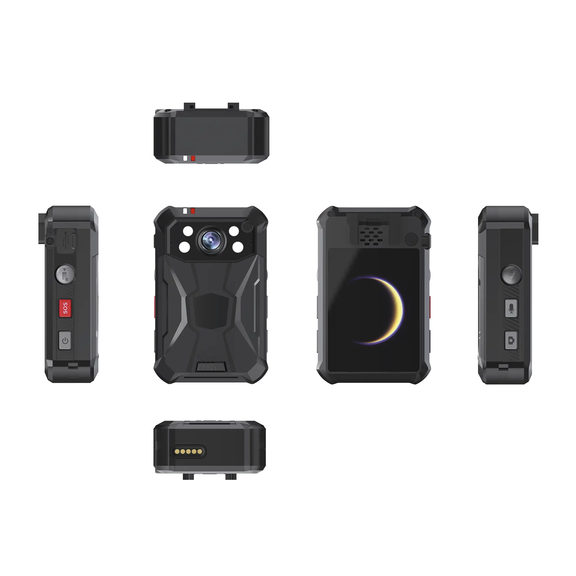 Body Camera Portátil / Grabación a 2K / Pantalla 2.4″ LCD / IP68 / H.265 / 32 GB de Almacenamiento / GPS / WIFI / 3G y 4G / Fotos de Hasta 40 Megapixel / Micrófono Integrado