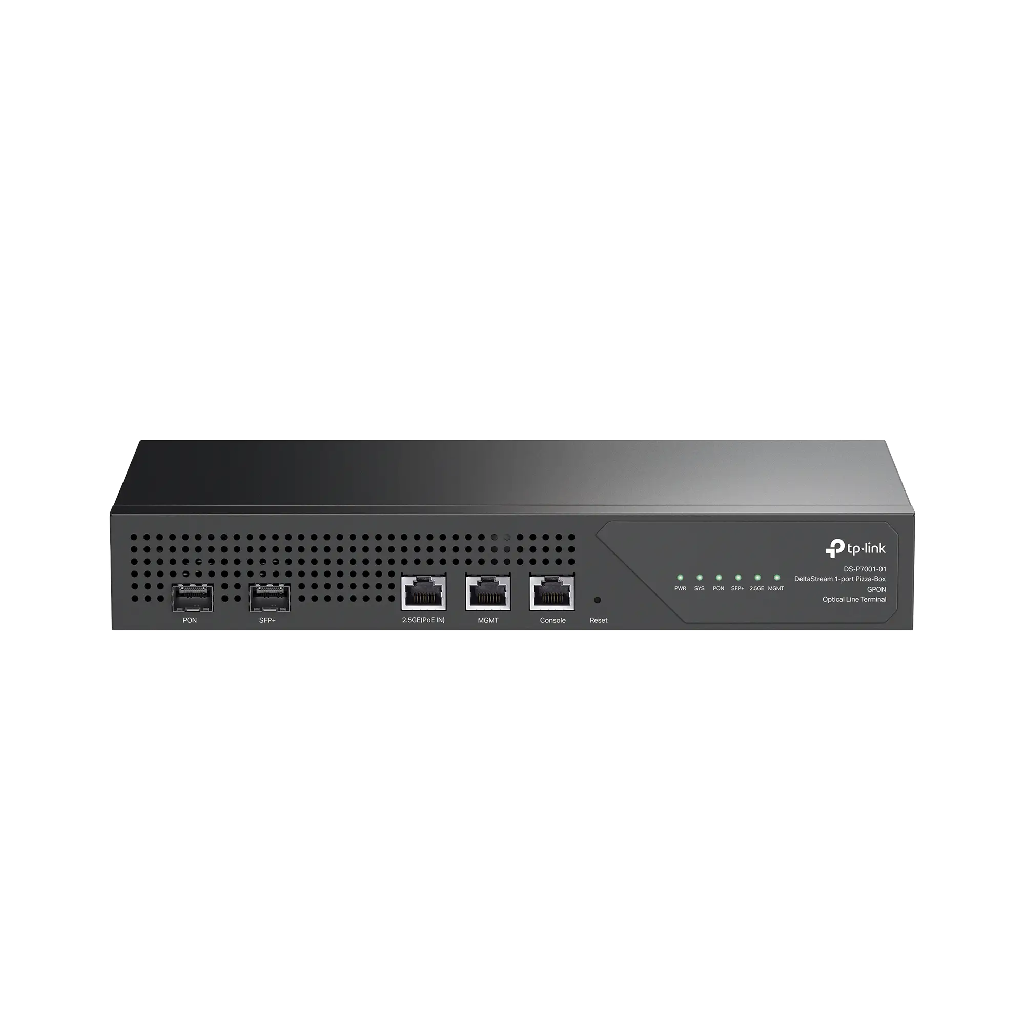 Delta Stream – OLT de 1 puerto GPON / Conexión de hasta 128 ONUs / 1 Puerto 2.5 Gigabit RJ45 Uplink PoE/  1 Puertos SFP+ Uplink / Fuentes Redundantes AC- PoE at / Administración desde la nube (DPMS)
