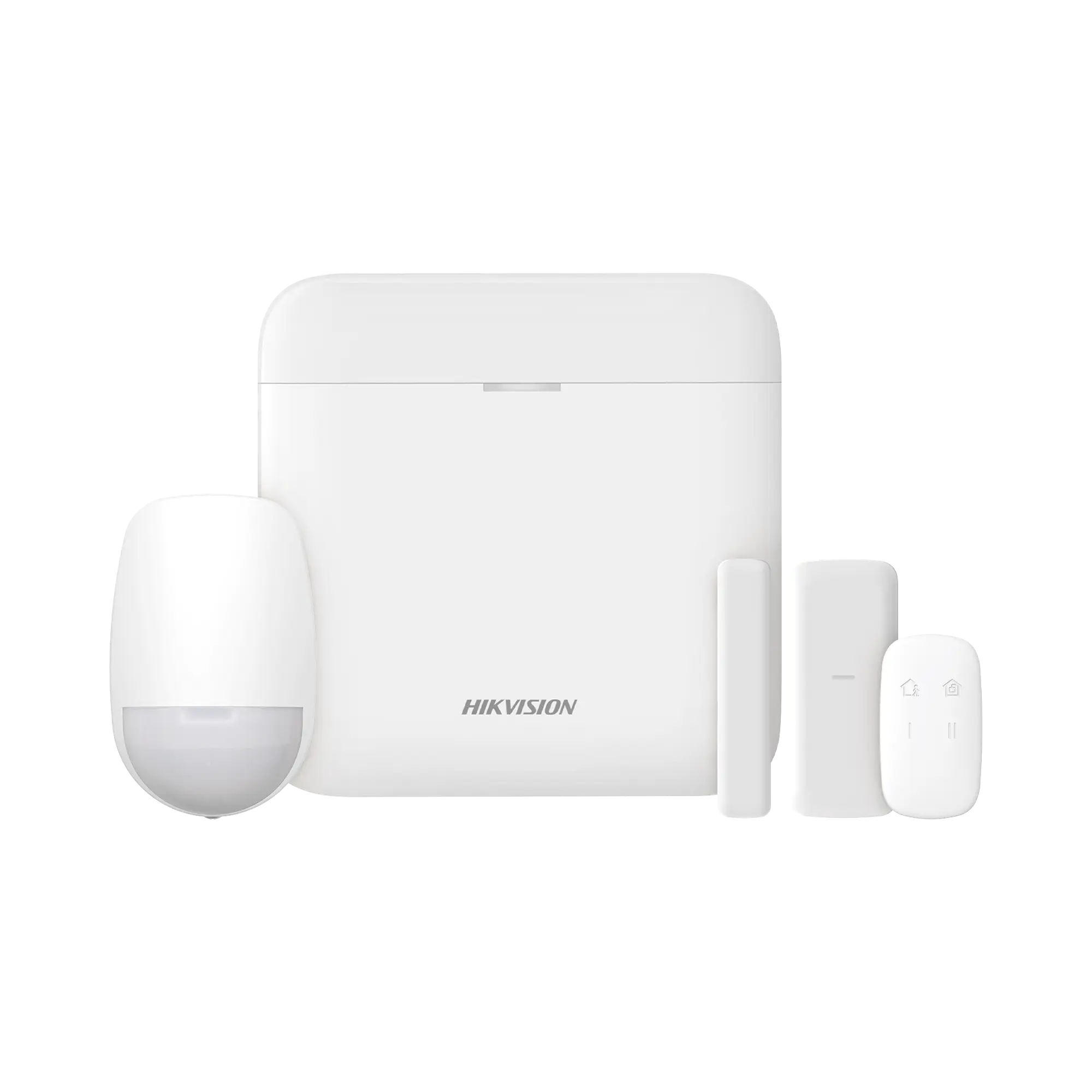 (AX PRO) KIT de Alarma AX PRO con GSM (3G/4G) / Incluye: 1 Hub con bateria de respaldo / 1 Sensor PIR / 1 Contacto Magnético Slim / 1 Control Remoto / Wi-Fi / Compatible con Hik-Connect P2P