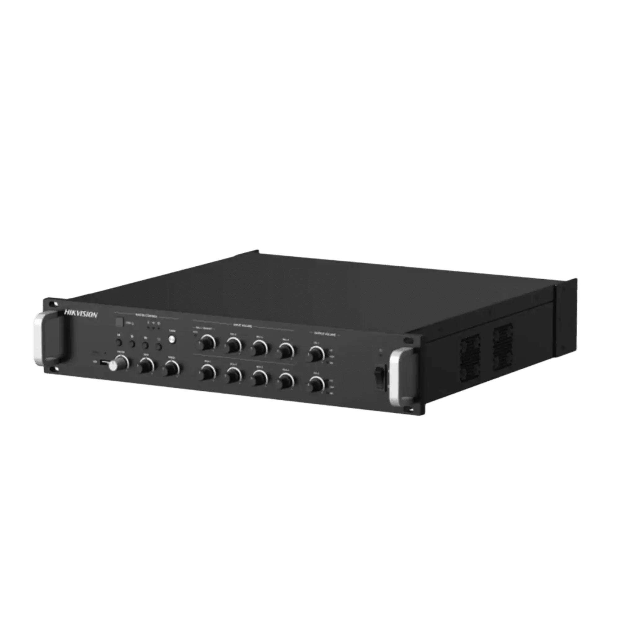 Amplificador de Red | 2 zonas de 250W | 100V/70V | Calendarización de eventos | Biblioteca de Materiales de Audio | Entrada de Alarma | Hik-connect /Hikcentral profesional