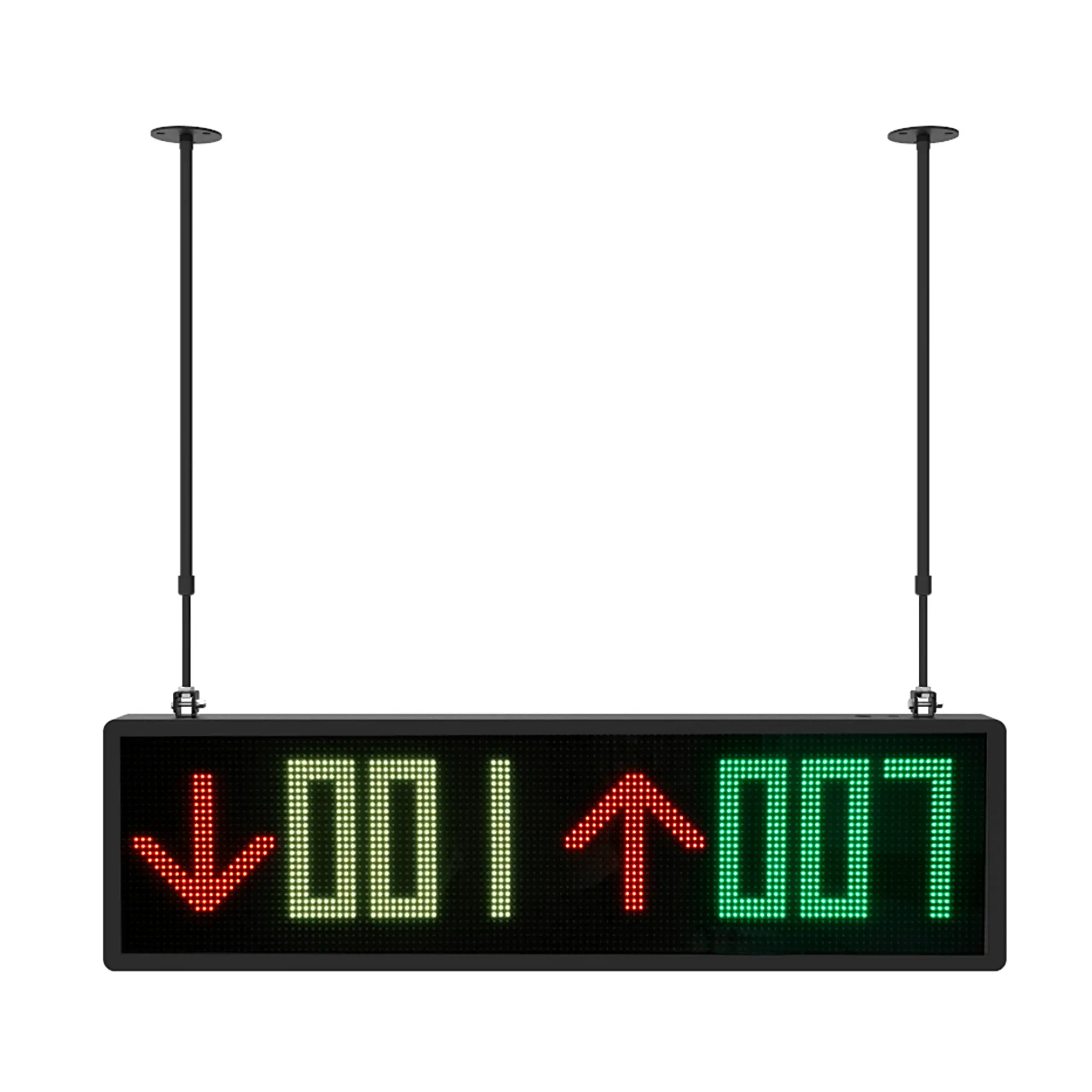 Pantalla LED Guía de Estacionamiento Interior/ 7 Colores RGBW / 6 Dígitos + 2 Iconos / 1700 cd/m² / Comunicación RS485-RJ45 / Instalación con Bracket Ajustable