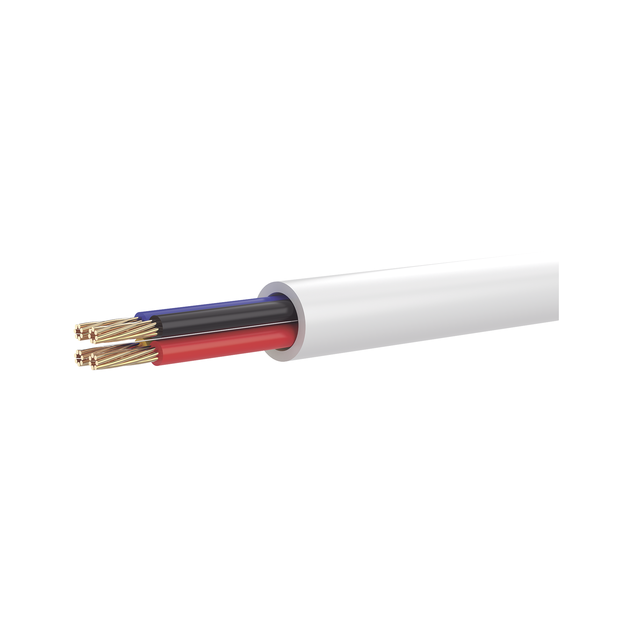Bobina de 100 Metros de Cable Multifilar / CCA / 4 x 22 AWG / Color Blanco / PVC / CCAM / Uso en Interior / Aplicaciones en Alarmas – Automatización