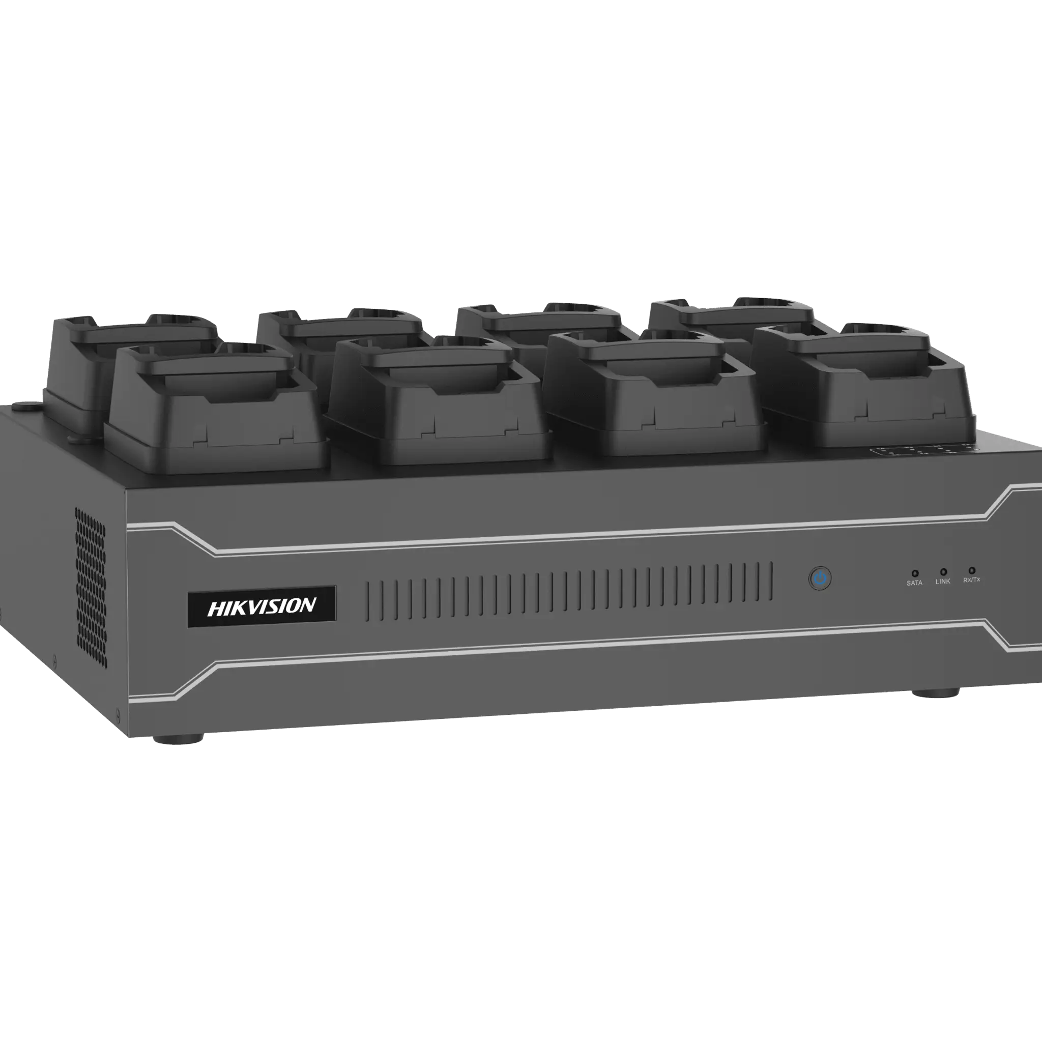 Dock Station de Escritorio con 8 Estaciones de Carga para Body Cams / Doble Interfaz de Red / 4 Bah铆as de HDD / Carga y Respaldo Autom谩tico / Prevenci贸n de P茅rdida de Datos / Cobertura C铆clica / Reproducci贸n d