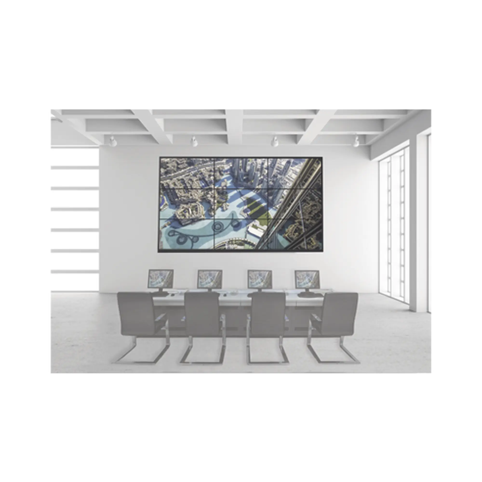 Kit Videowall 3X3 / Incluye 9 Pantallas de 55″ / Decoder / Bases de Pared / Accesorios de Instalación