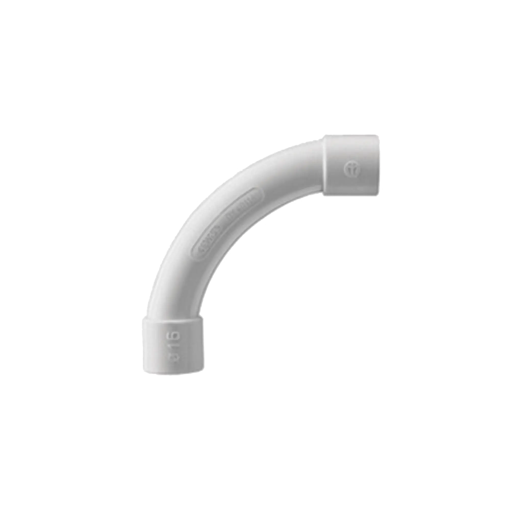 Curva de radio estrecho para tubería rígida, recomendado para cables de datos, PVC Auto-extinguible, de 40 mm