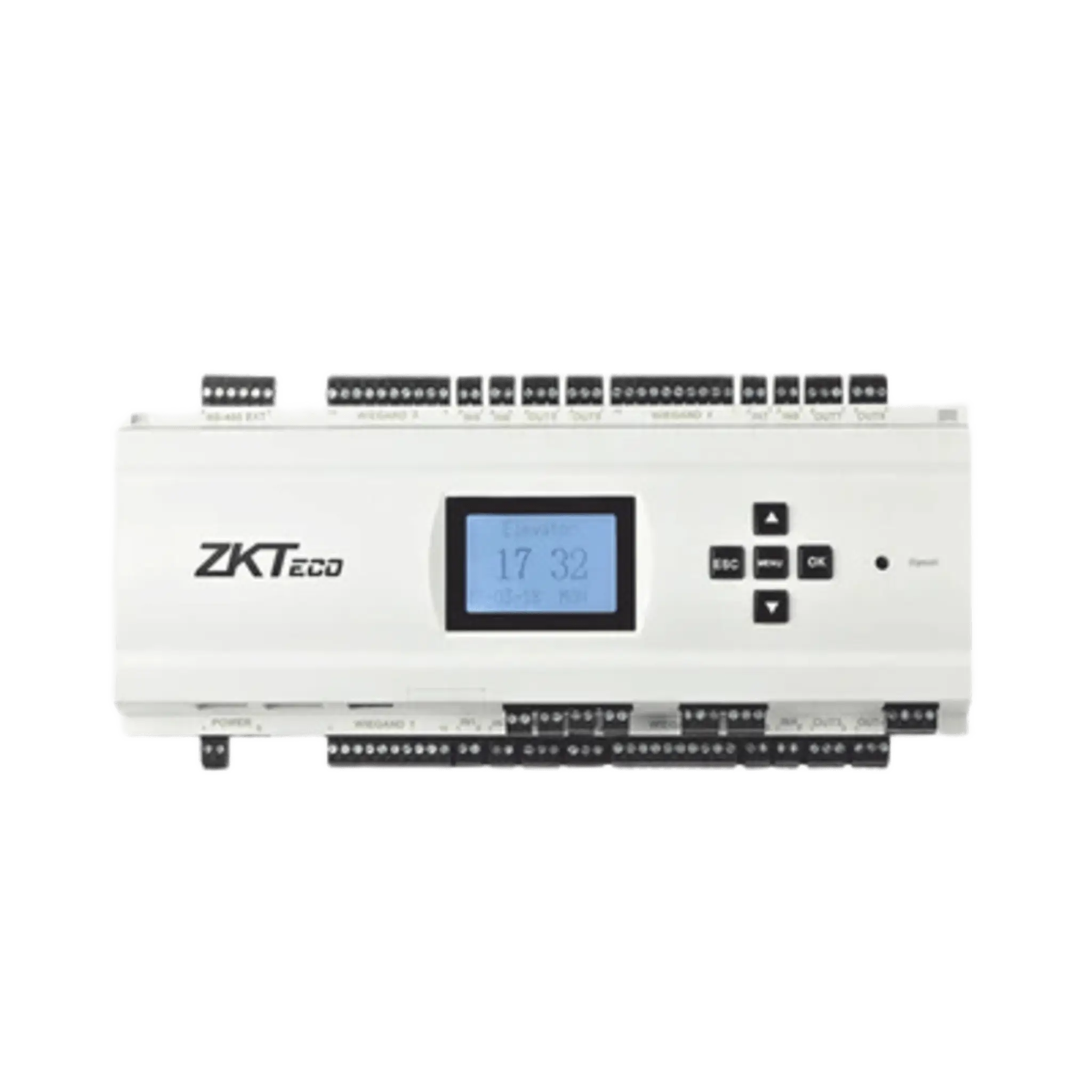 CONTROLADOR DE ELEVADORES IP EC10 / SOPORTE 10 PISOS / HUELLAS 3000 / TARJETAS 30000 / EVENTOS 100000 / TCP-IP Y RS485 / 3 TARJETAS EX16 / DIMENSIONES 242X95X60 MM