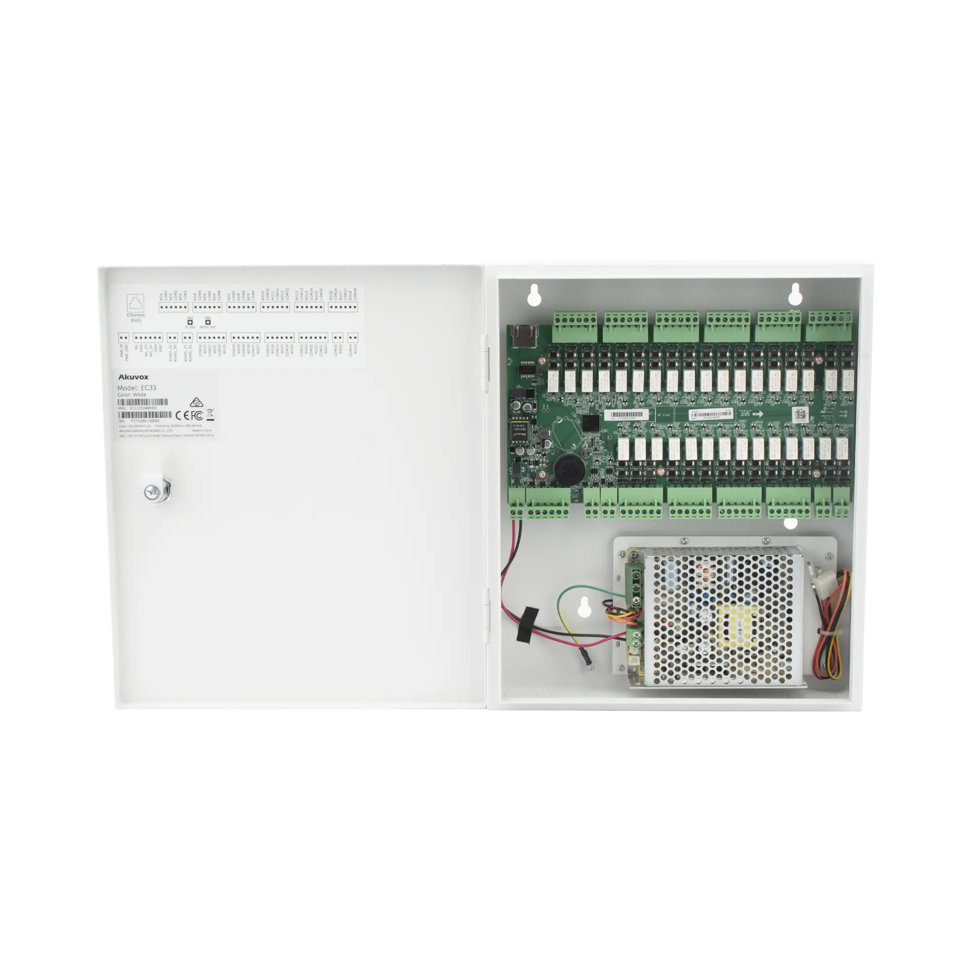 Controlador de Elevador IP Para 32 Pisos / Gestión 100% en la Nube / Interfaz Web / Pases Temporales desde App / Activación de Pisos desde App/ Wiegand / POE / 20,000 Tarjetas /100,000 Eventos / Compatible con Videoporteros Akuvox