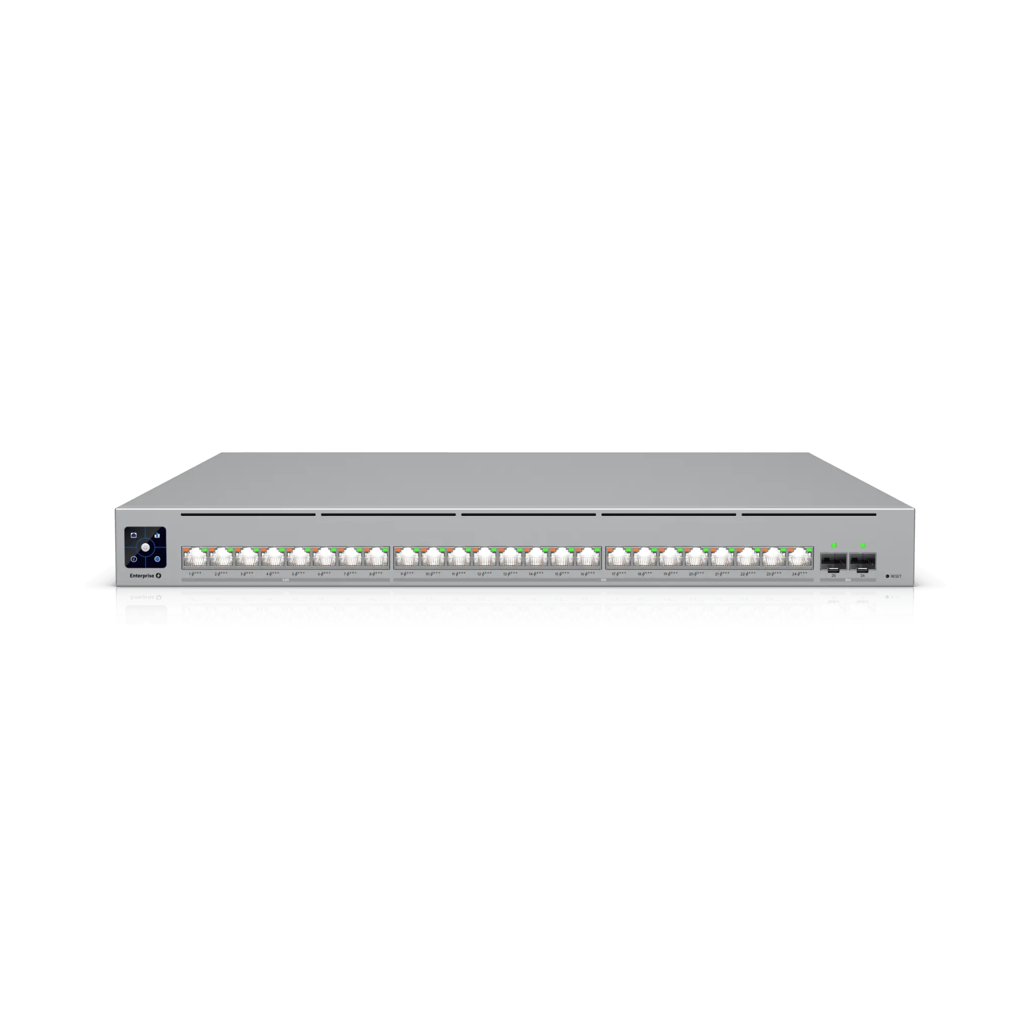 Enterprise Campus 24 PoE, Switch Empresarial Etherlighting™ PoE+++ Capa 3 de 24 Puertos (16 x 10 GbE y 8 x 2.5 GbE) y 2 Puertos SFP28 de 25 G de Alta Disponibilidad