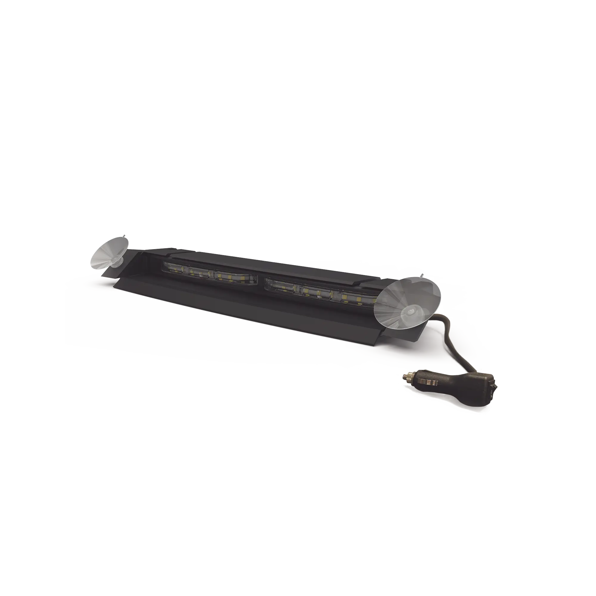 Luz de Visera, 12-24 Vcc con enchufe vehicular, doble cabezal, dual color, rojo/blanco/azul/claro