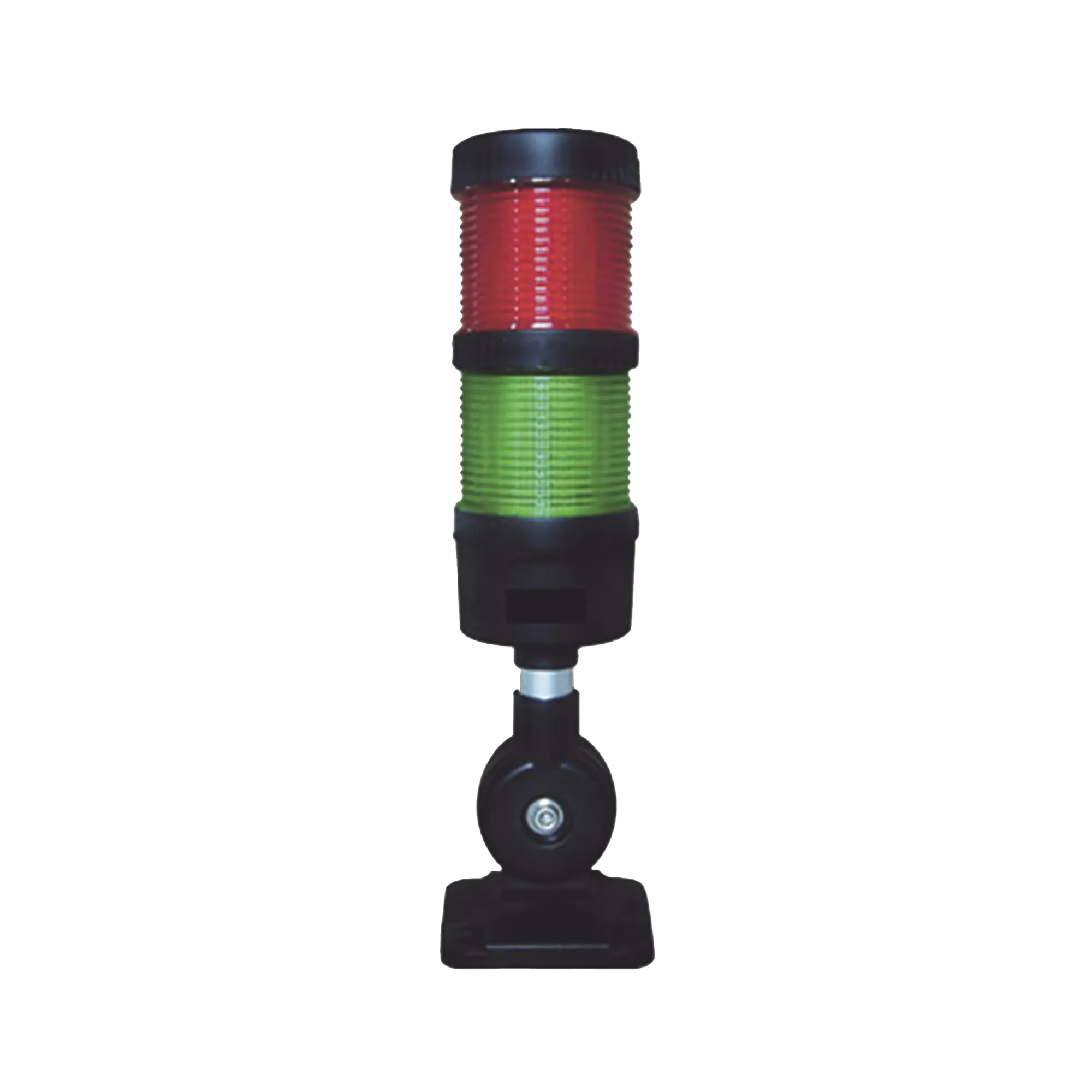 Torre LED Indicadora de estado de 2 niveles color Rojo y Verde, con Buzzer integrado a 85 dB, a 110-240 VCA con Montaje incluido de 60 mm de diámetro