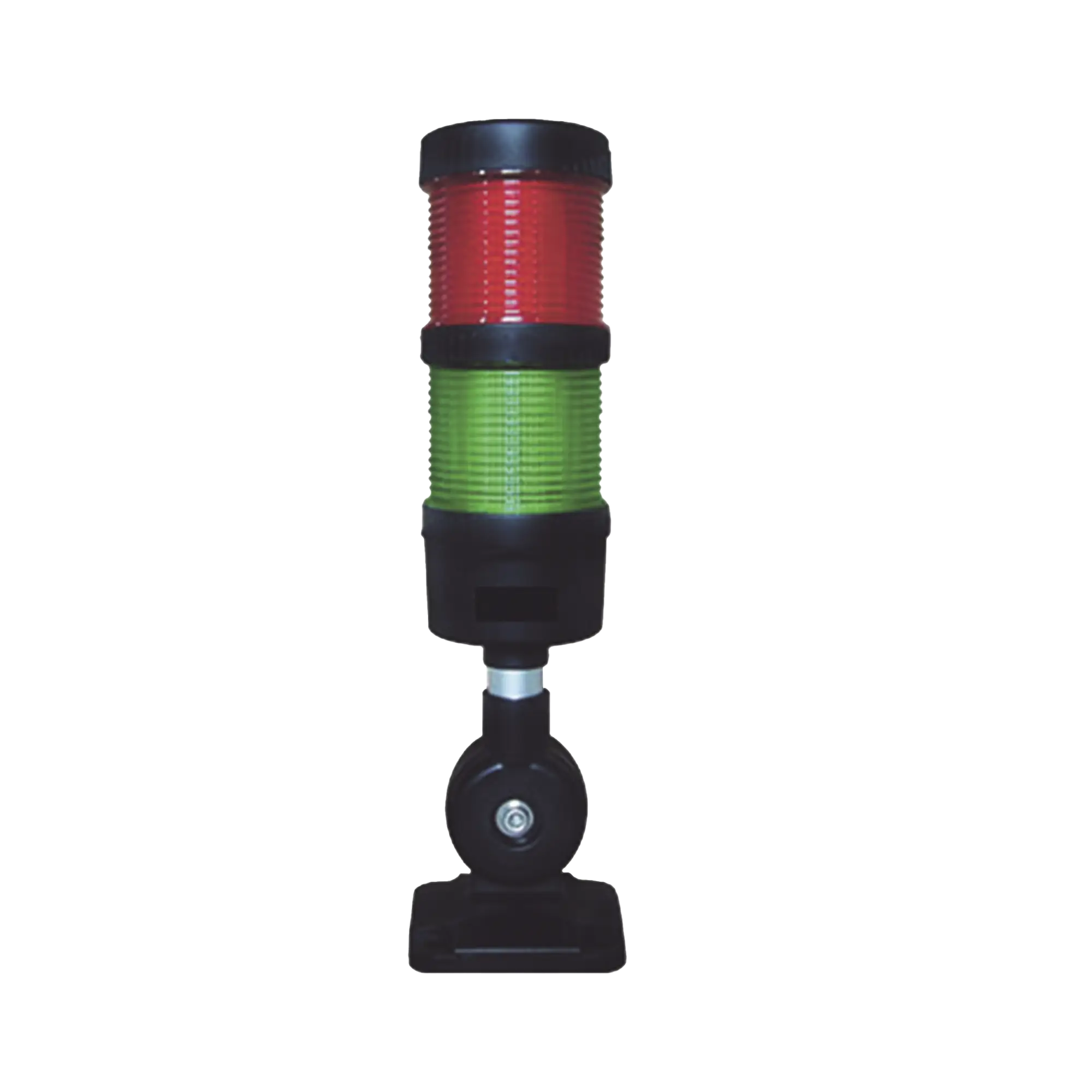 Torre LED Indicadora de estado de 2 niveles color Rojo y Verde, con Buzzer integrado a 85 dB, a 24 VCD con Montaje incluido de 60 mm de diámetro