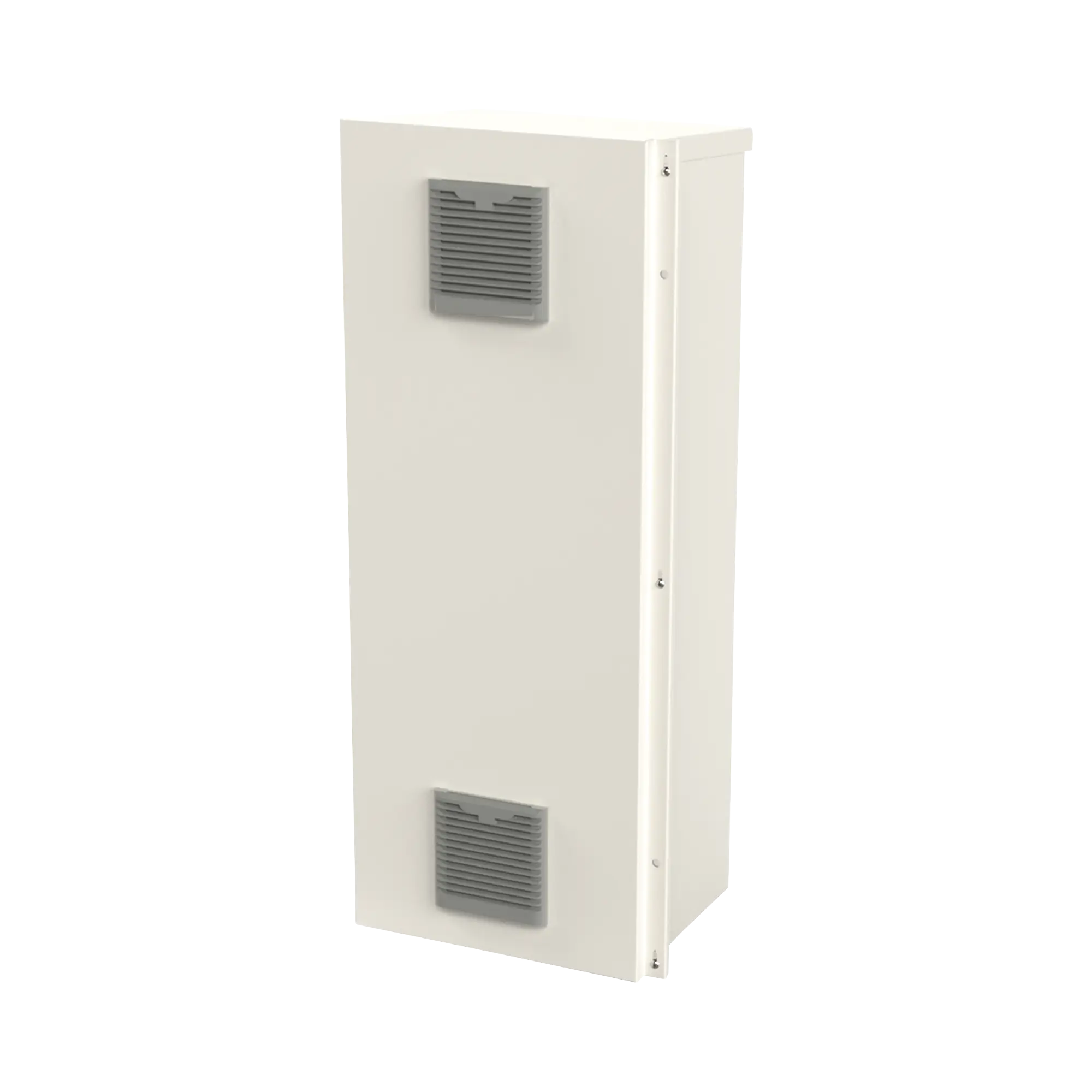 Gabinete Acero Galv. para 3 Bat. PL110D12. Puerta Ventilada. Acc. de piso o poste No incluidos (400 x 1060 x 300mm).