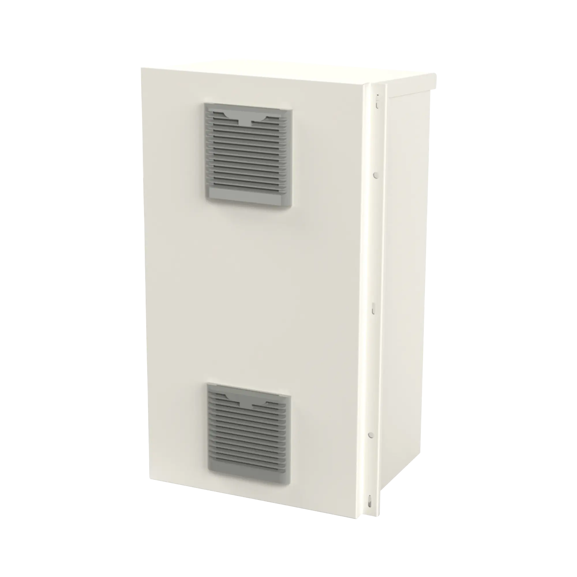 Gabinete Acero Galv. para 2 Baterías PL110D12  (400 x 730 x 300mm). Puerta Ventilada. Acc. para piso o poste No incluidos.