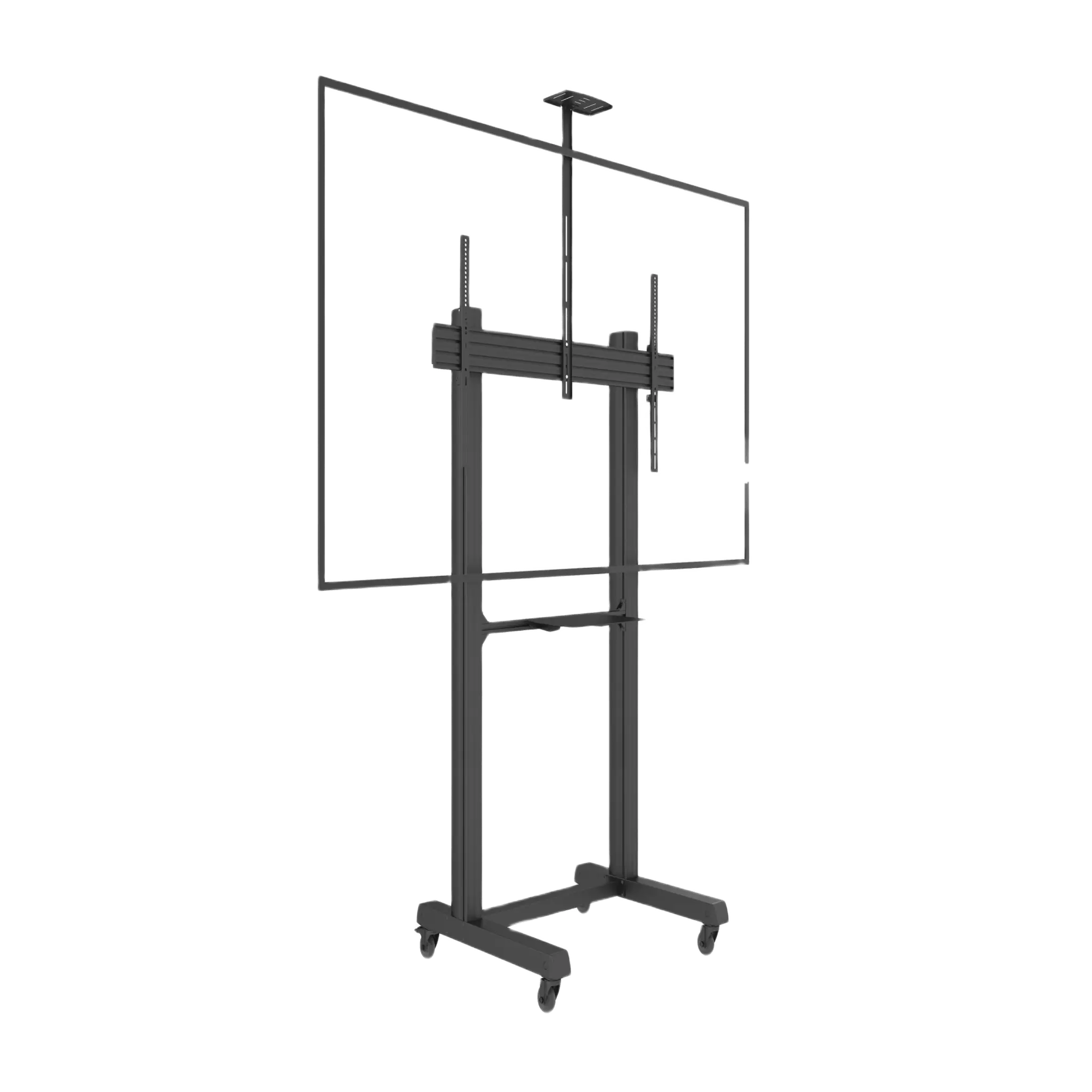 Montaje de Piso Móvil para Pantallas de 65 in a 100 in | vesa 100 x 100 hasta 1000 x 600 | carga maxima soportada 120kg| Fabricado en aluminio y acero