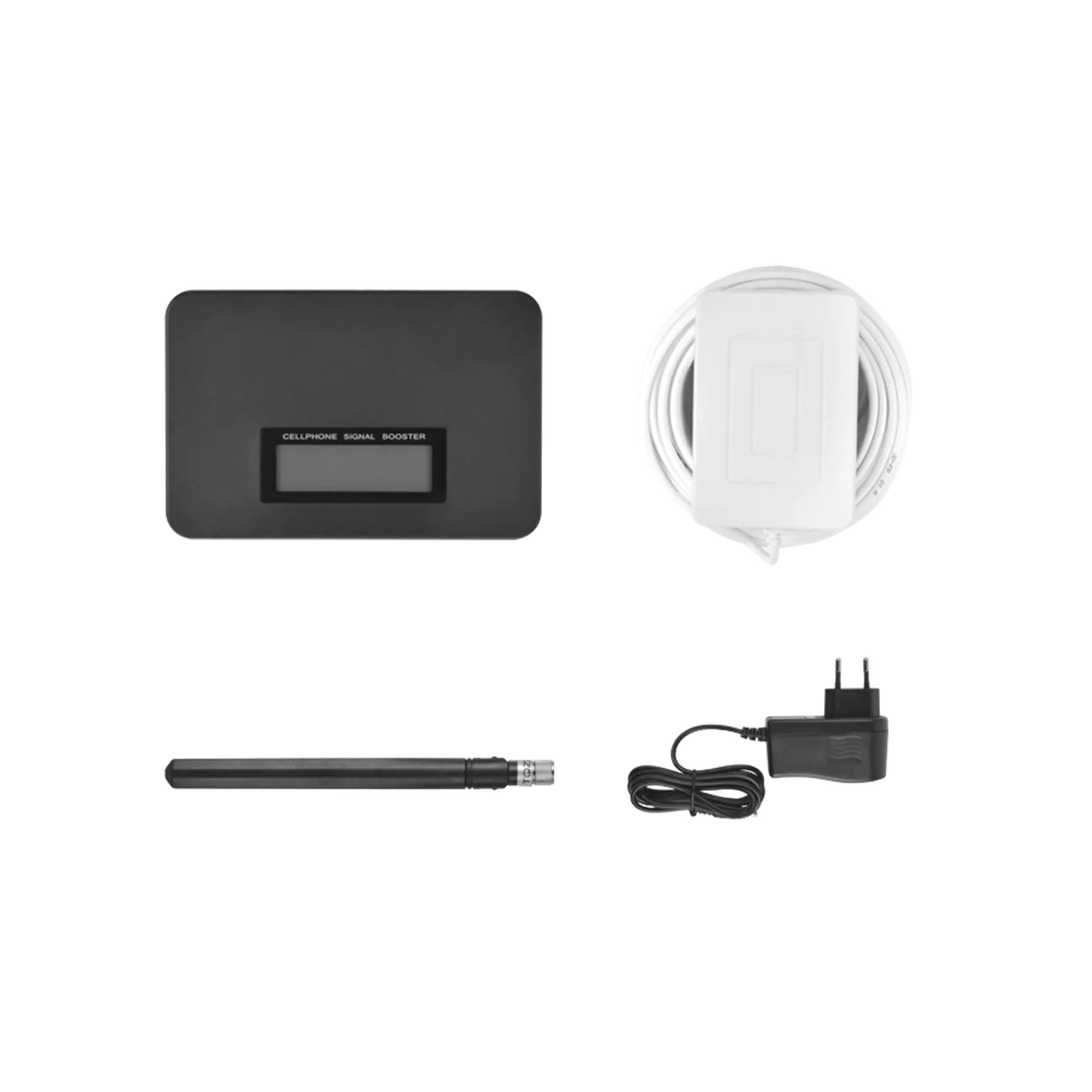 Kit Amplificador de Señal Celular de UNA banda de frecuencia / Mejora las llamadas convencionales / Soporta los datos de las tecnologías 2G y 3G de TELCEL, AT&T y MOVISTAR / Puede cubrir un espacio de hasta 140 m2.