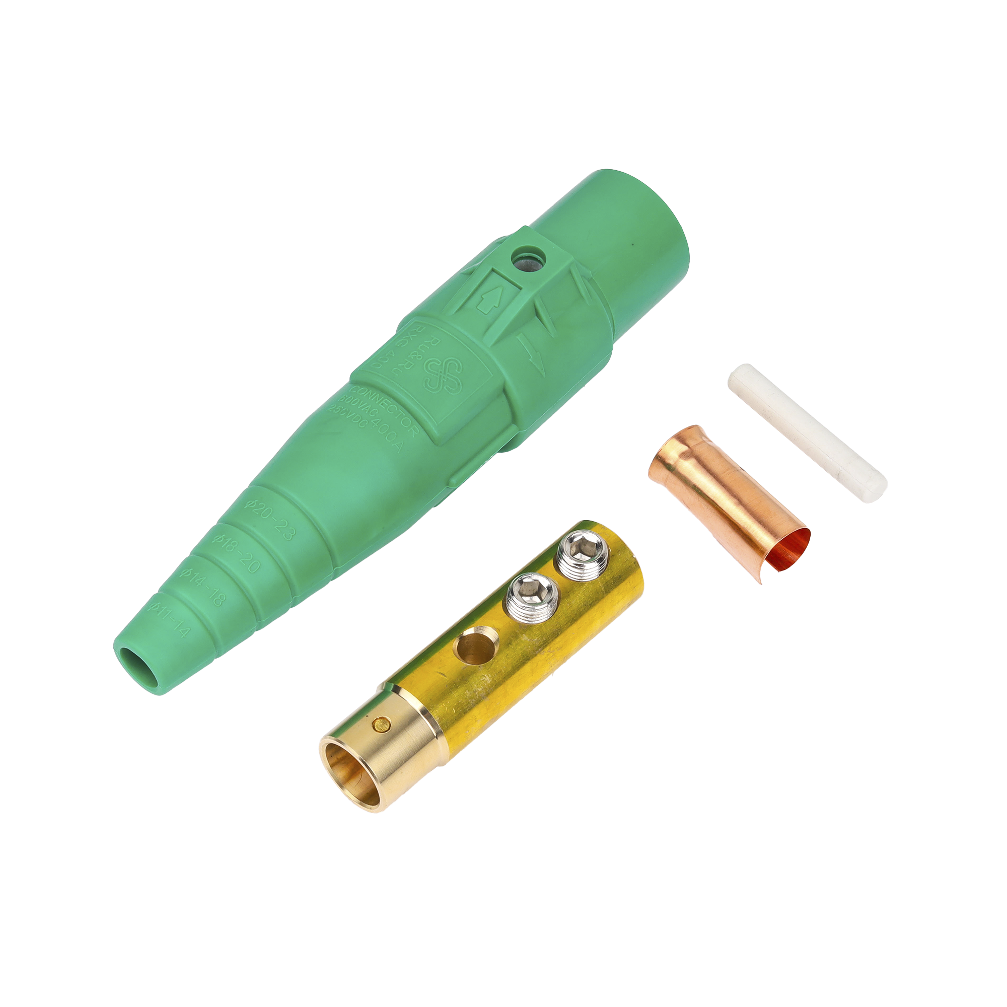 Conector camlock 400 AMPERES HEMBRA COLOR VERDE