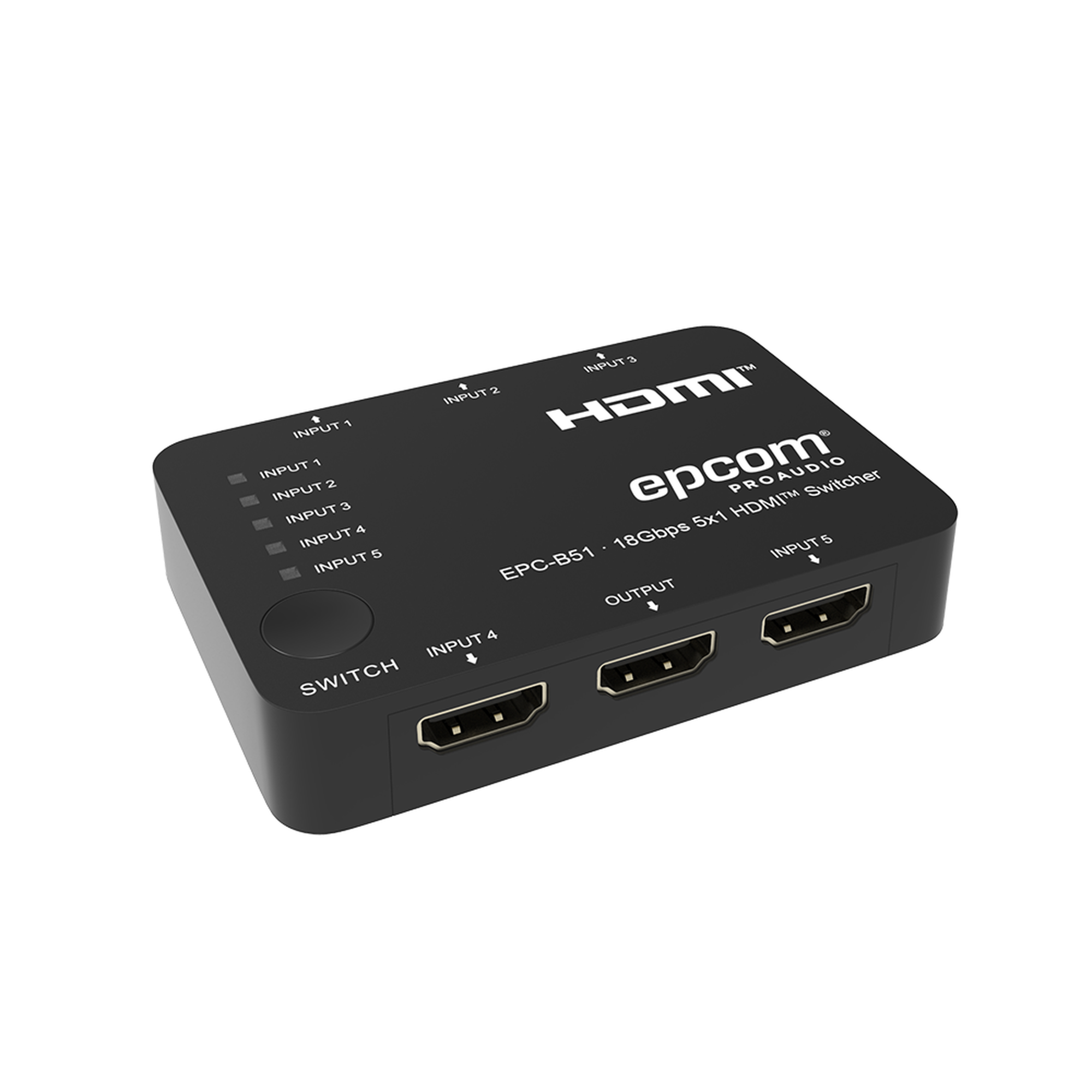 Switch HDMI 5×1 | 18Gbps | 4K@60Hz | YCbCr 4:4:4 | HDR, Dolby Vision y HLG | Soporte 3D | Conmutación Automática y Manual | Diseño Compacto