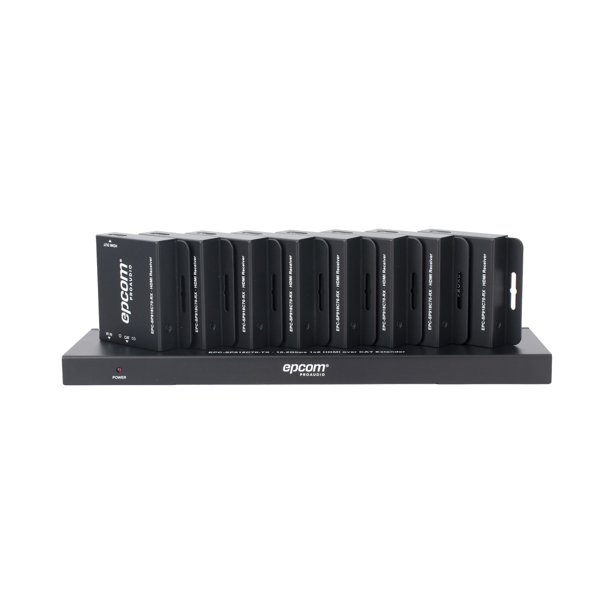 Splitter HDMI 1×8 | Extensor HDMI | 4K@30Hz 40m | 1080p@60Hz 70m | Función PoC | 4:4:4